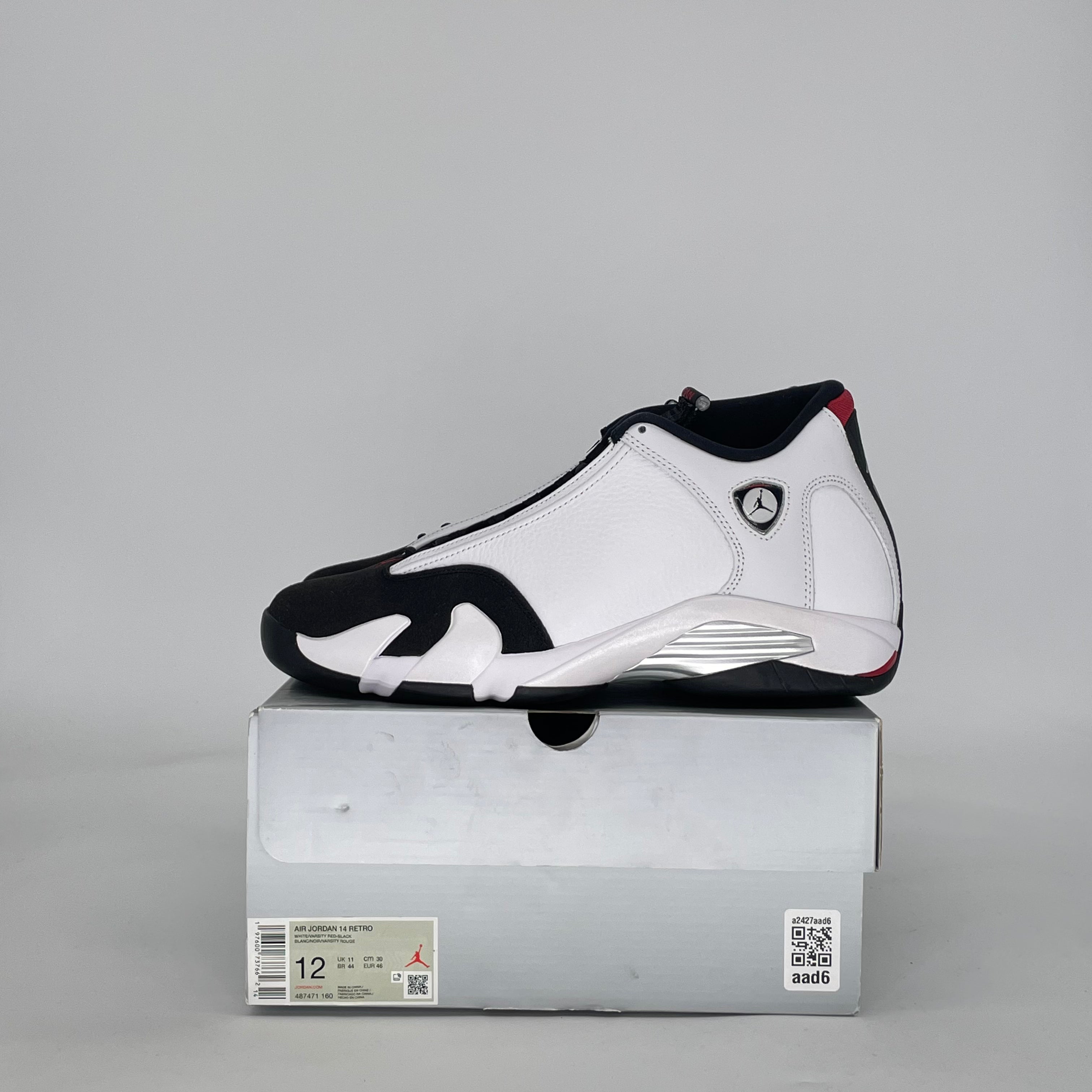 AIR JORDAN 14 BLACK TOE 487471-160 SIZE 12/13.5W