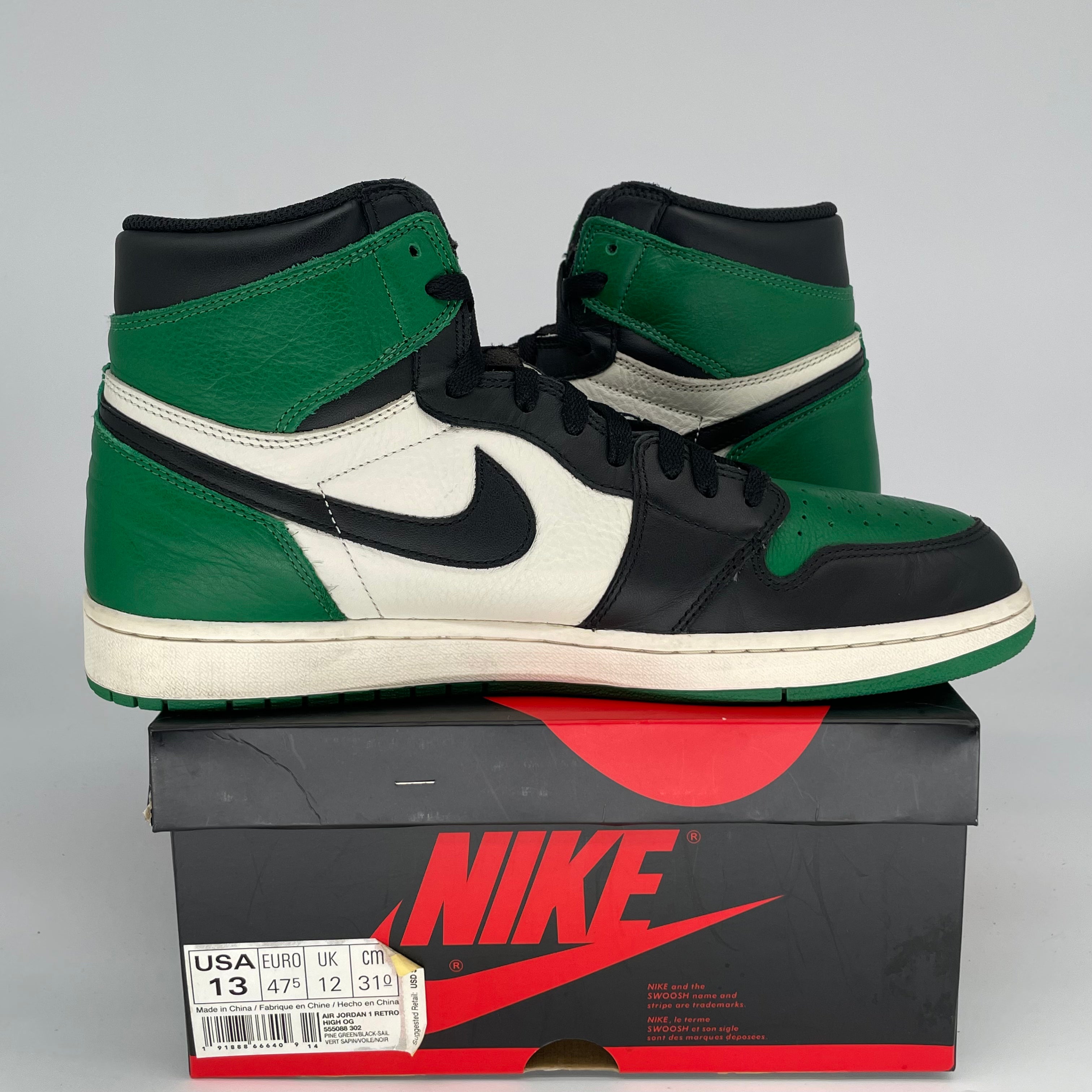 AIR JORDAN 1 PINE GREEN 555088-302 SIZE 13/14.5W