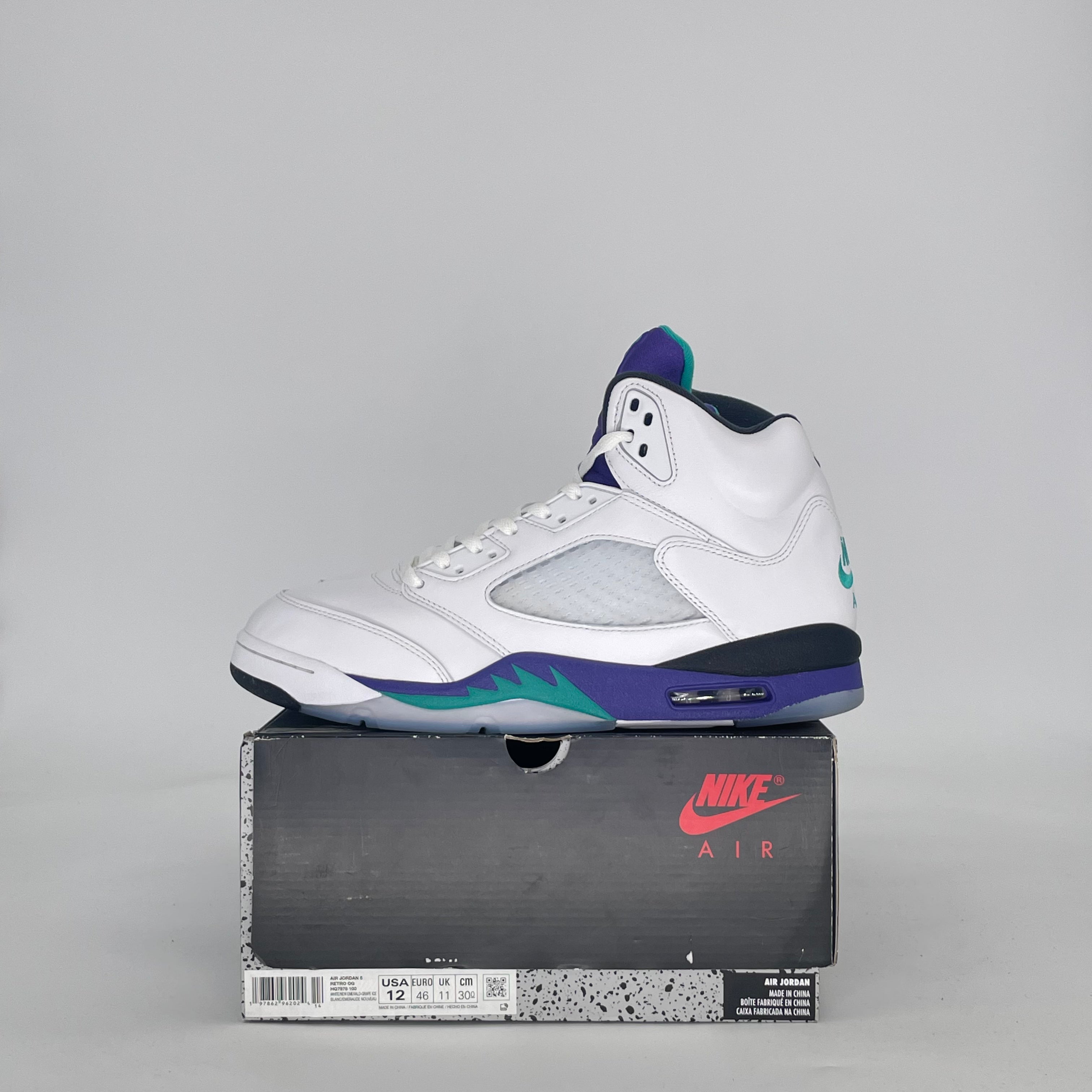 AIR JORDAN 5 GRAPE HQ7978-100 SIZE 12/13.5W