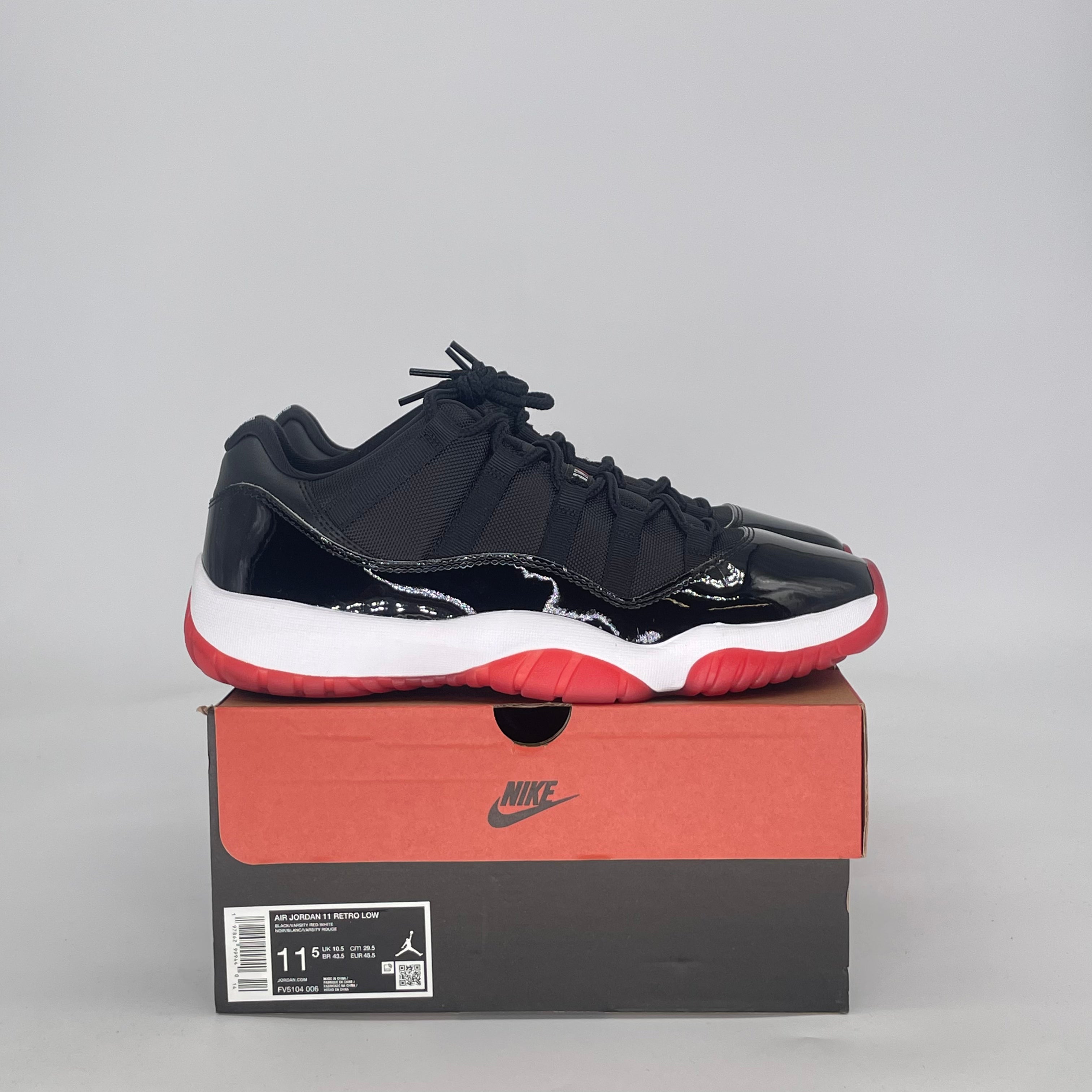 AIR JORDAN 11 LOW BRED FV5104-006 SIZE 11.5/13W