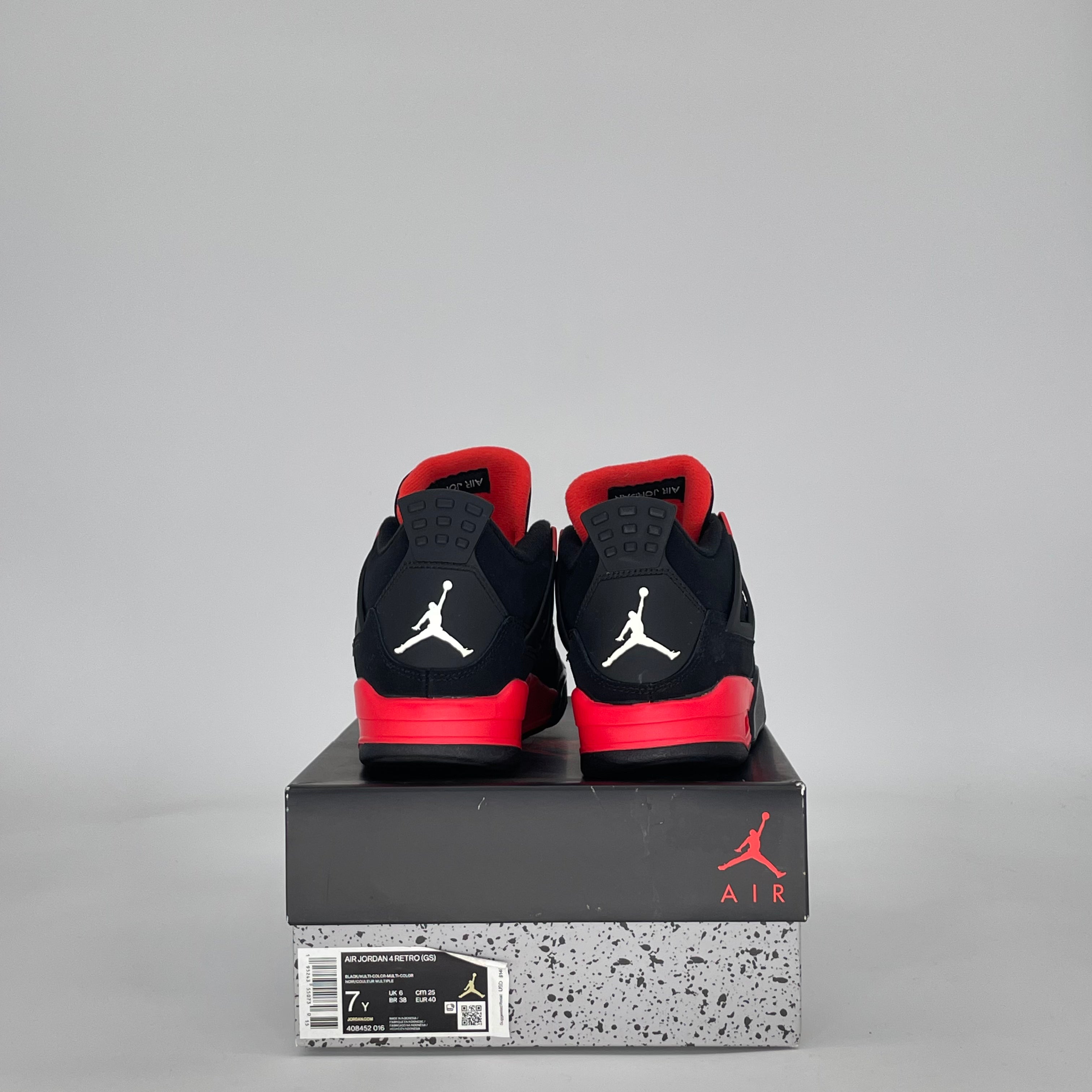 AIR JORDAN 4 RED THUNDER 408452-016 SIZE 7/8.5W GS