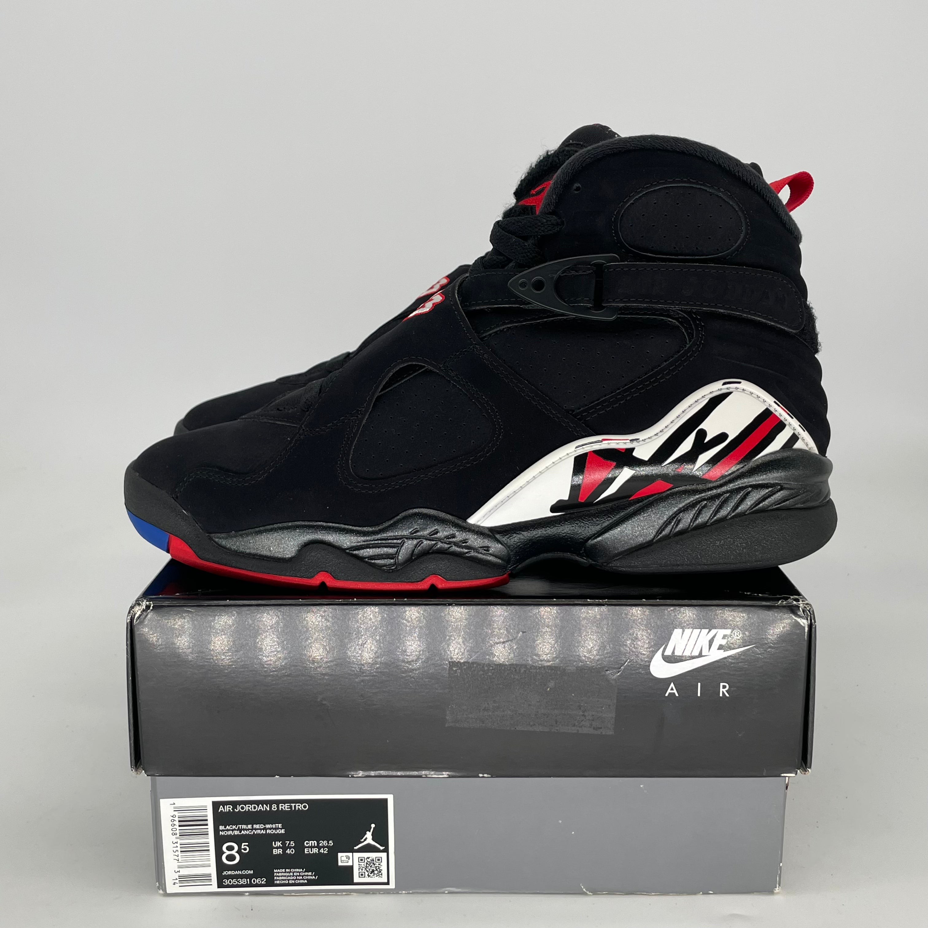AIR JORDAN 8 PLAYOFFS 305381-062 SIZE 8.5/10W