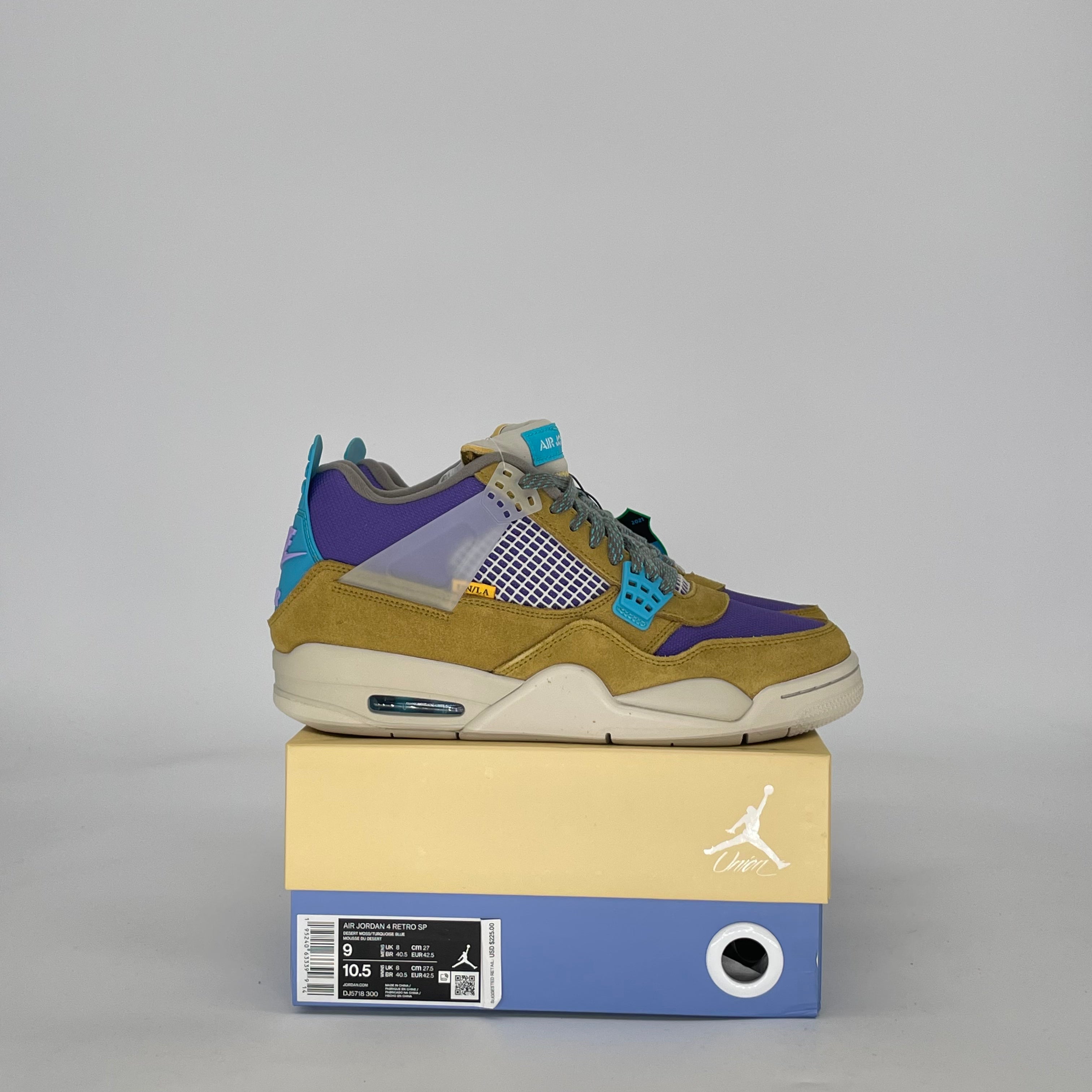 AIR JORDAN 4 30TH ANNIVERSARY UNION DESERT MOSS DJ5718-300 SIZE 9/10.5W