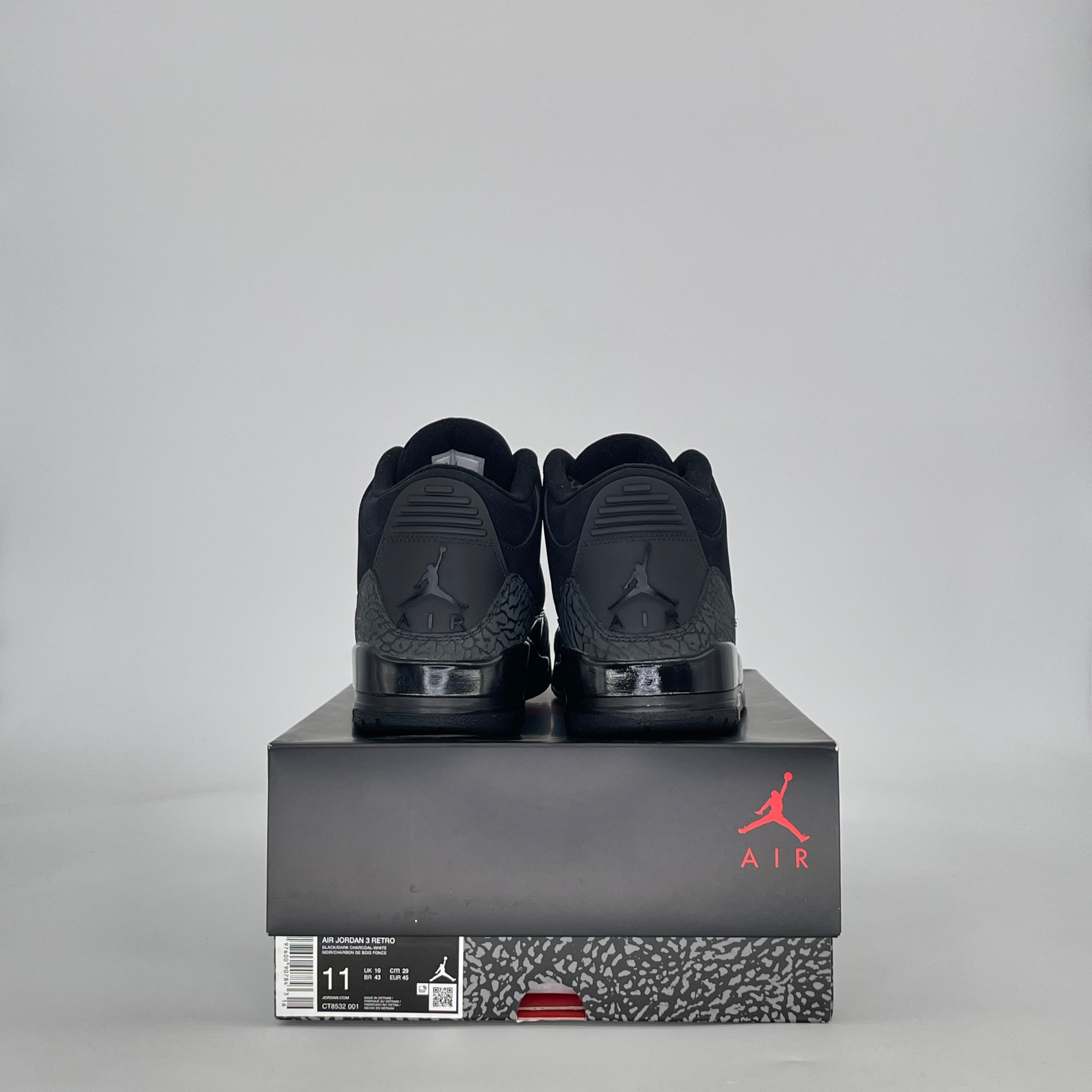 AIR JORDAN 3 BLACK CAT CT8532-001 SIZE 11/12.5W
