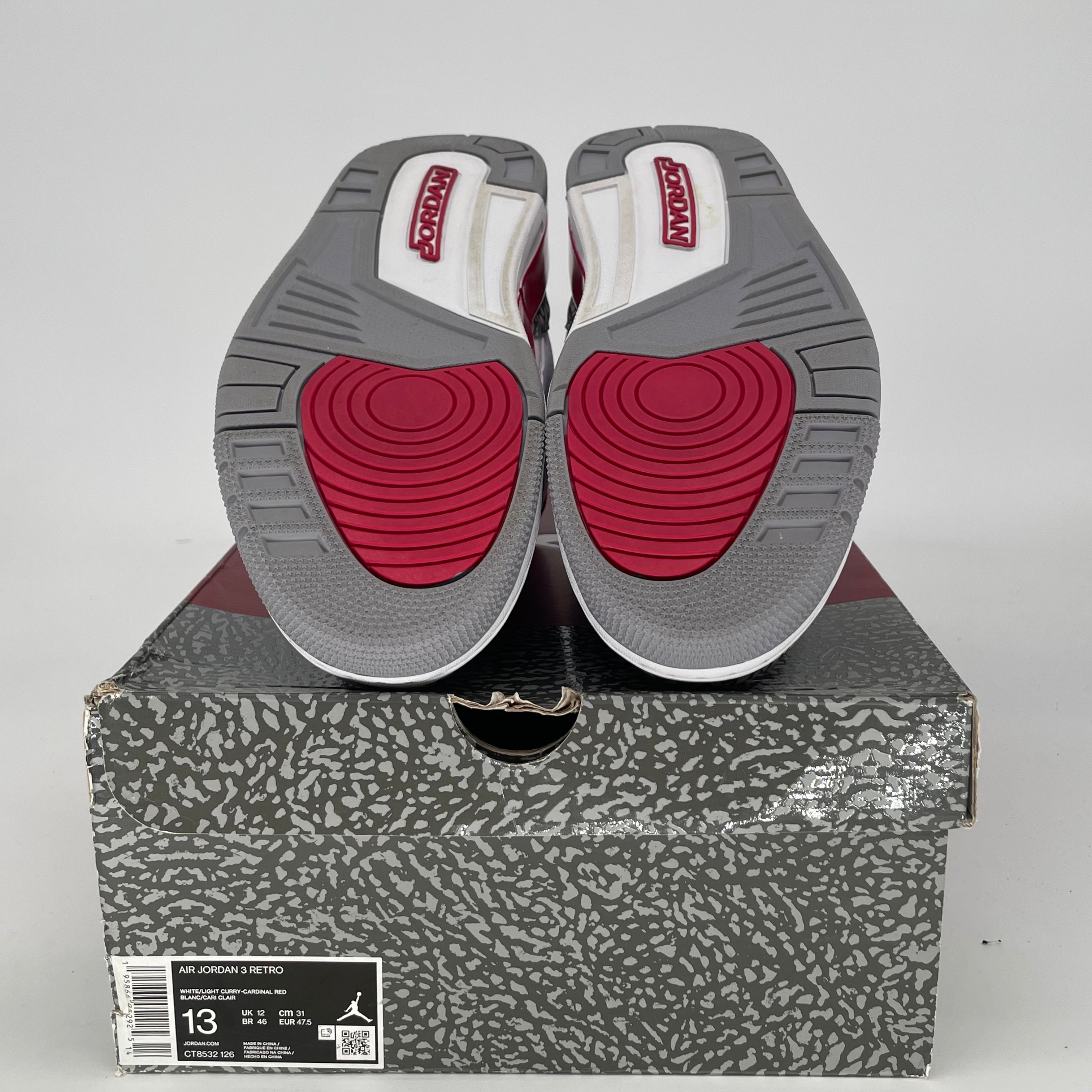 AIR JORDAN 3 CARDINAL CT8532-126 SIZE 13/14.5W