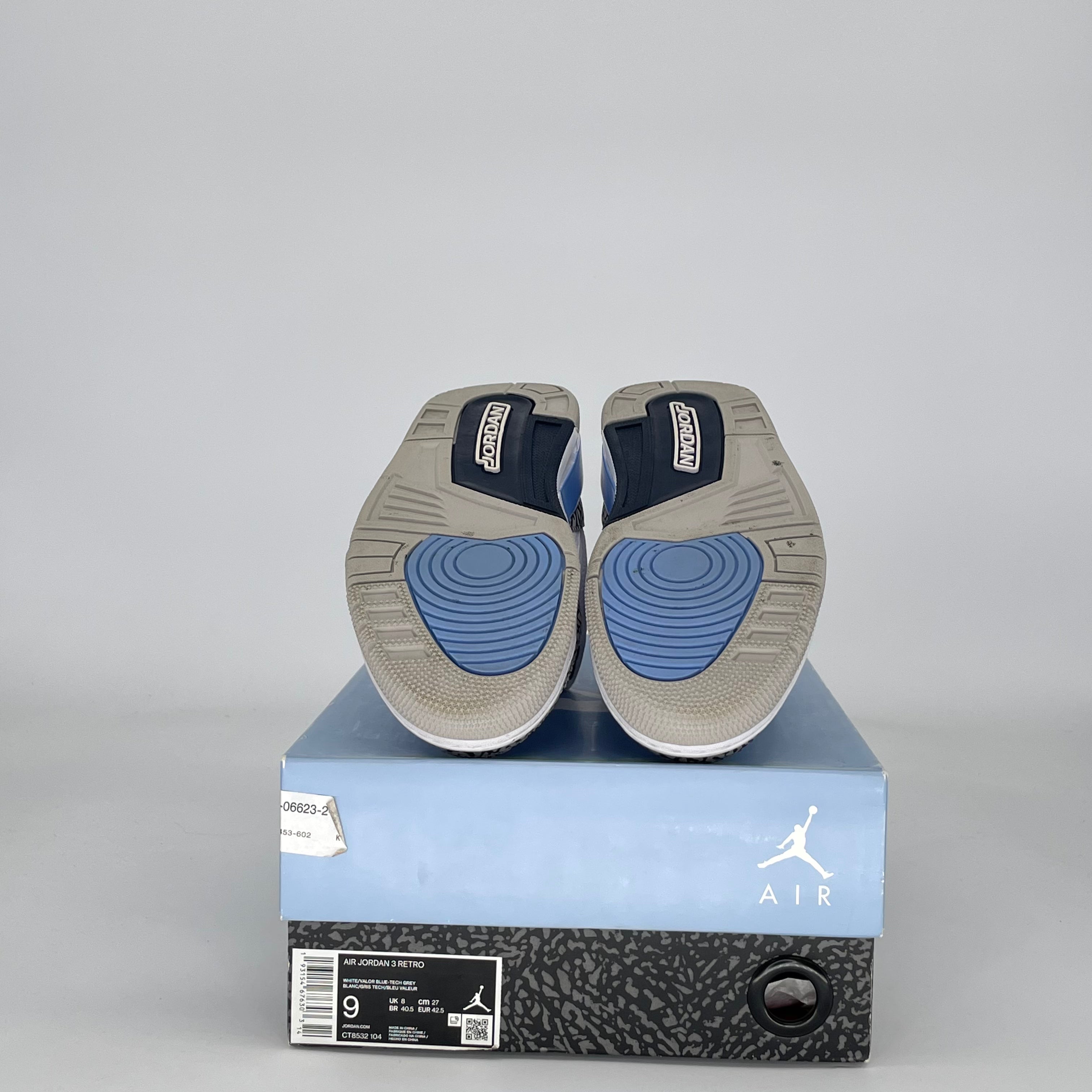 AIR JORDAN 3 UNC CT8532-104 SIZE 9/10.5W