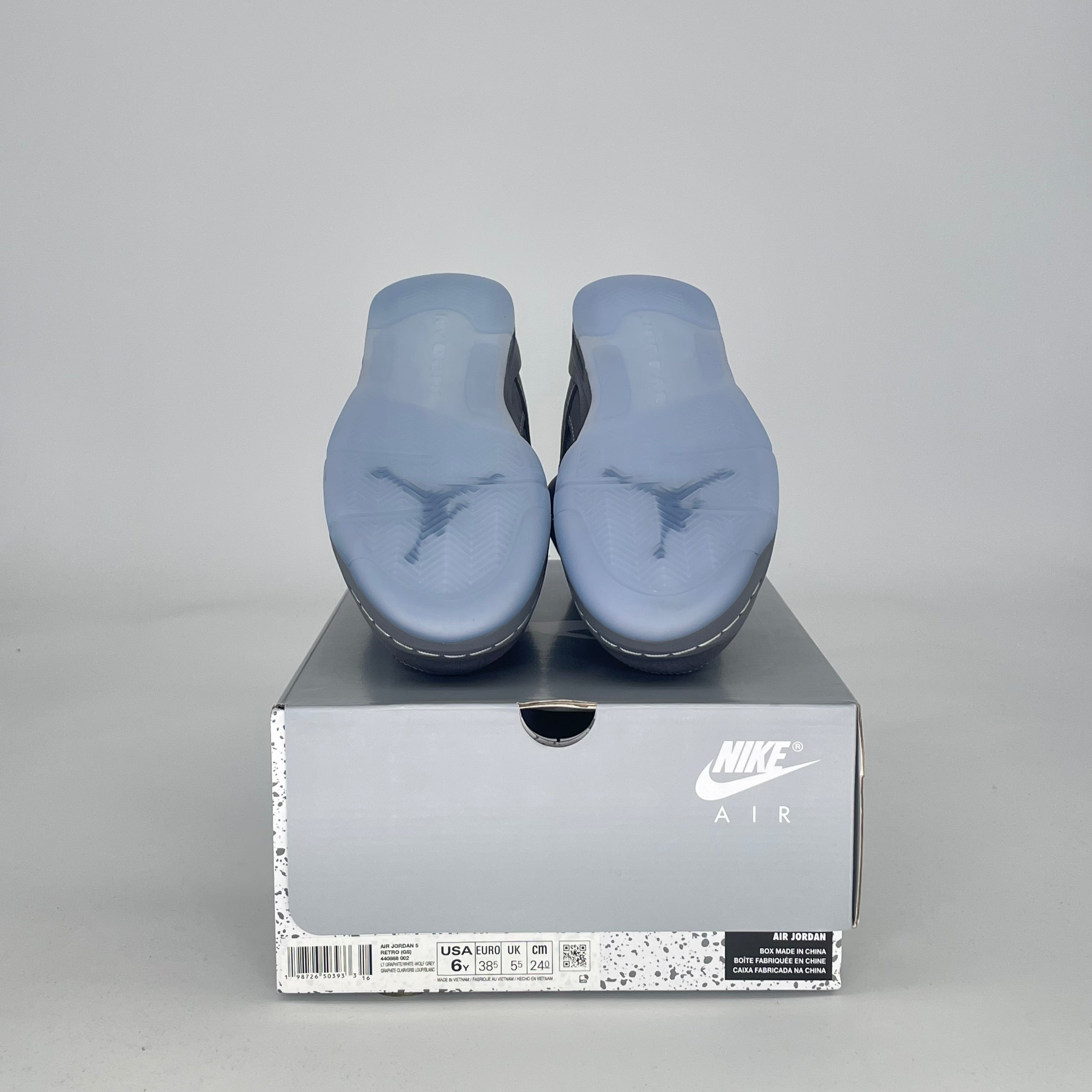 AIR JORDAN 5 WOLF GREY 440888-002 SIZE 6/7.5W GS