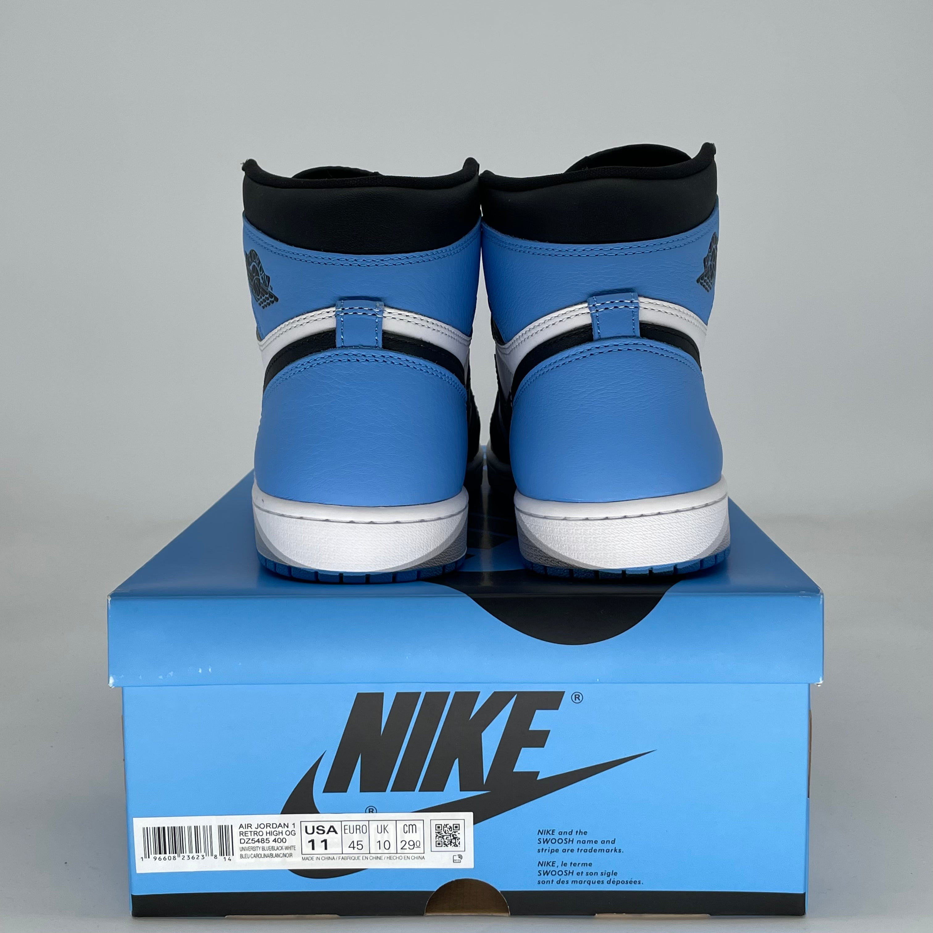 AIR JORDAN 1 UNC TOE DZ5485-400 SIZE 11/12.5W
