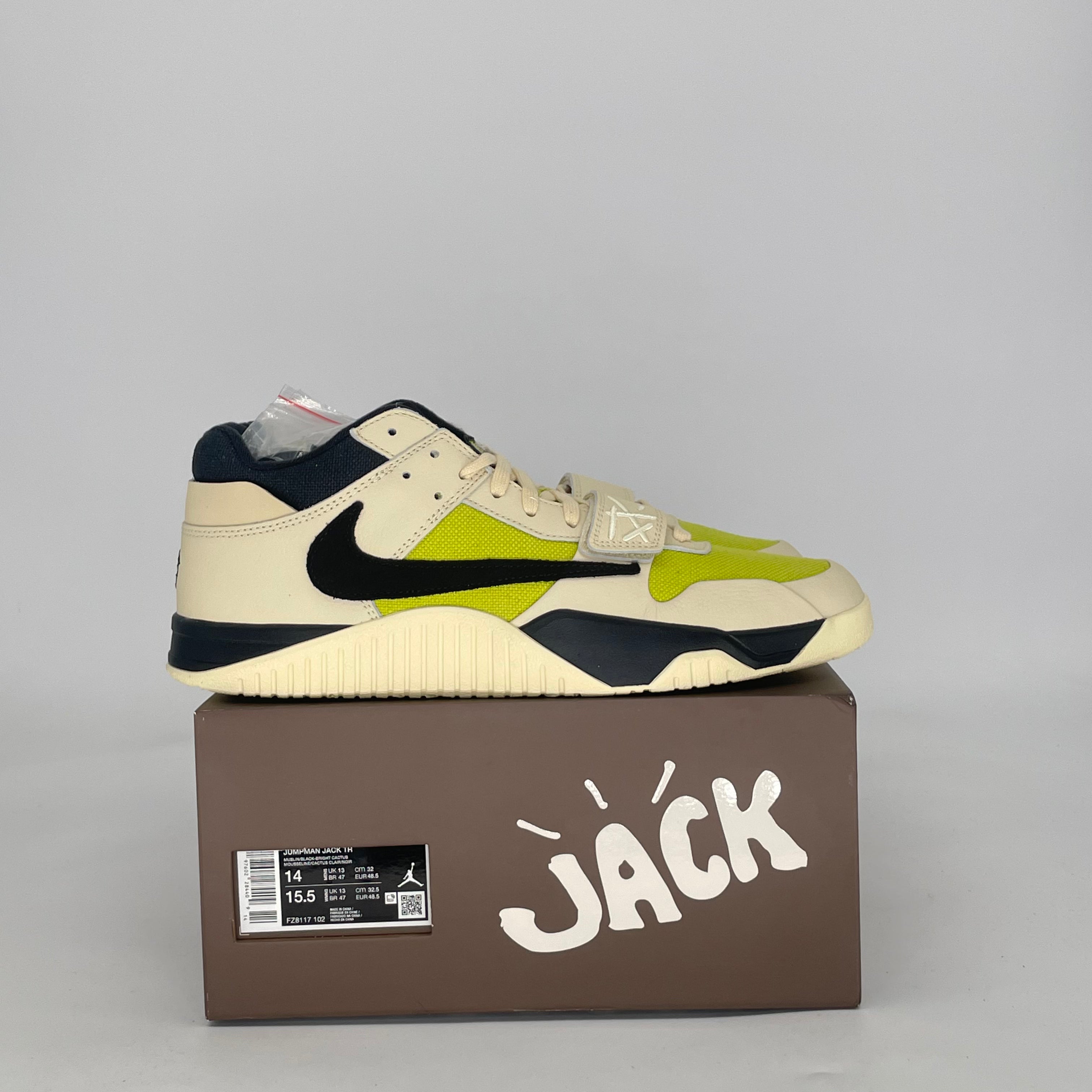 AIR JORDAN JUMPMAN JACK TR TRAVIS SCOTT BRIGHT CACTUS FZ8117-102 SIZE 14/15.5W
