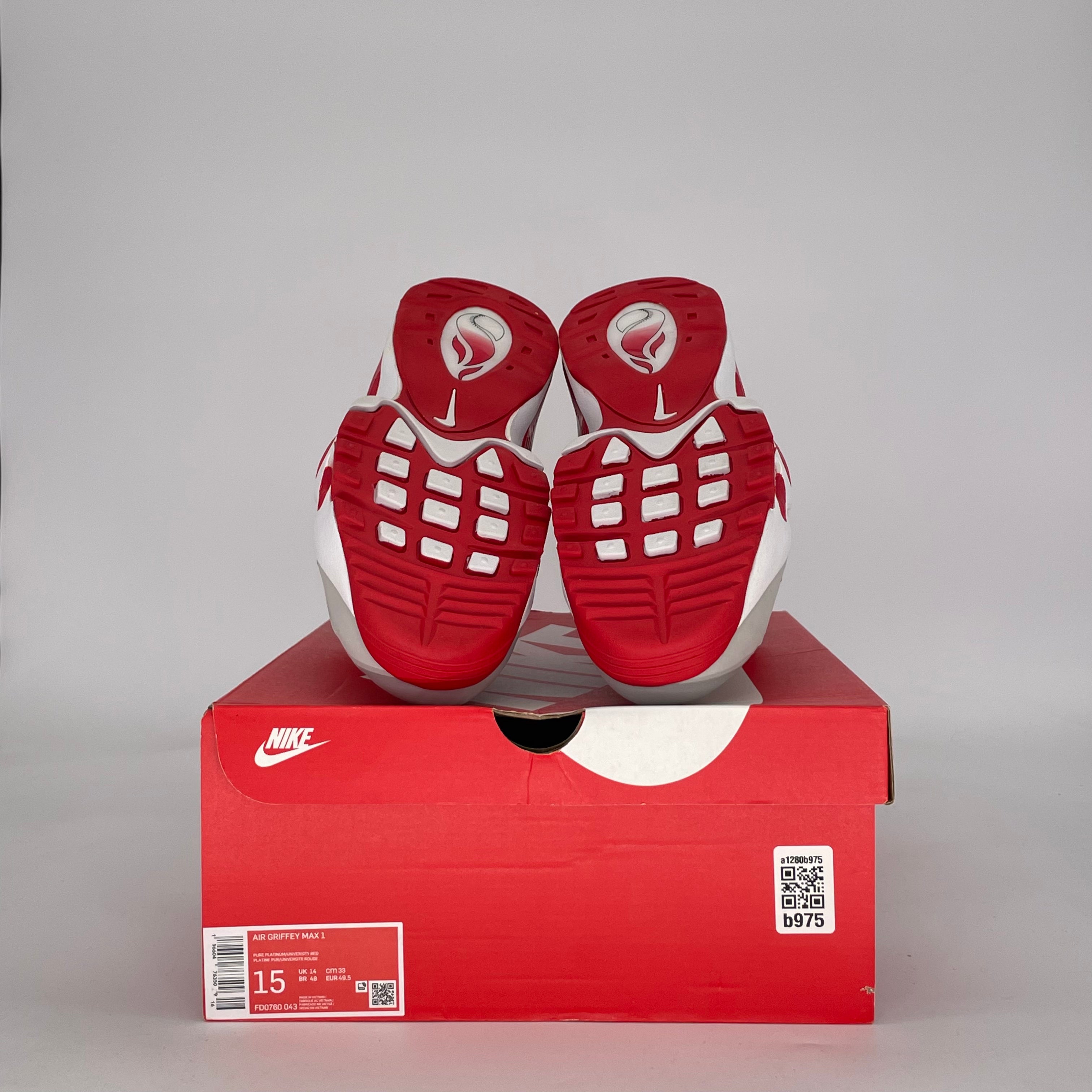 NIKE AIR GRIFFEY MAX 1 CINCINNATI REDS FD0760-043 SIZE 15/16.5W