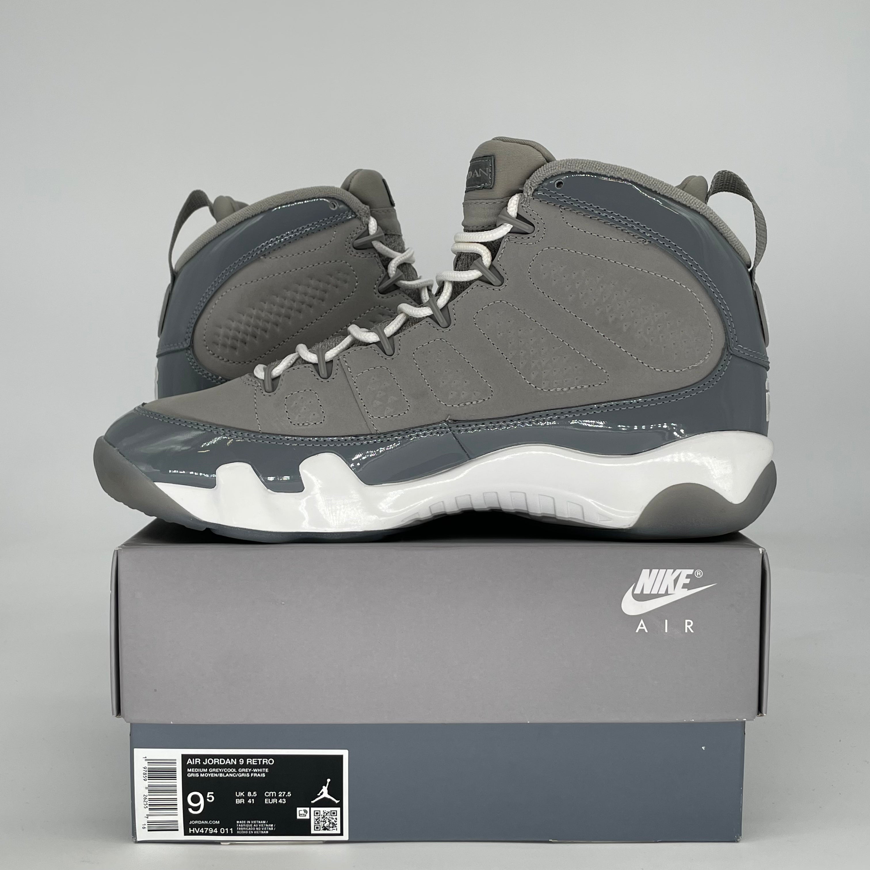AIR JORDAN 9 COOL GREY HV4794-011 SIZE 9.5/11W