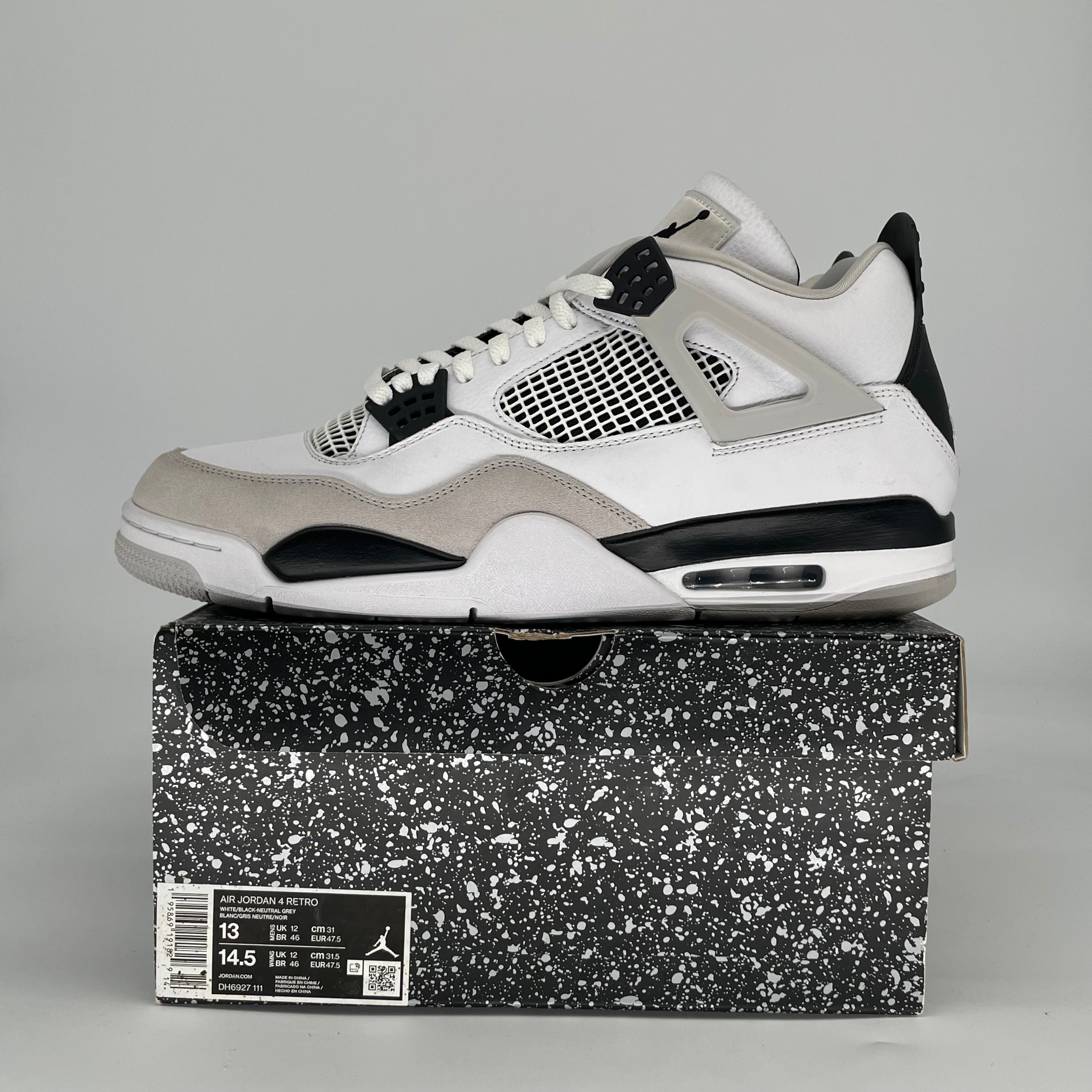 AIR JORDAN 4 WHITE THUNDER FQ80138-001 SIZE 11.5/13W