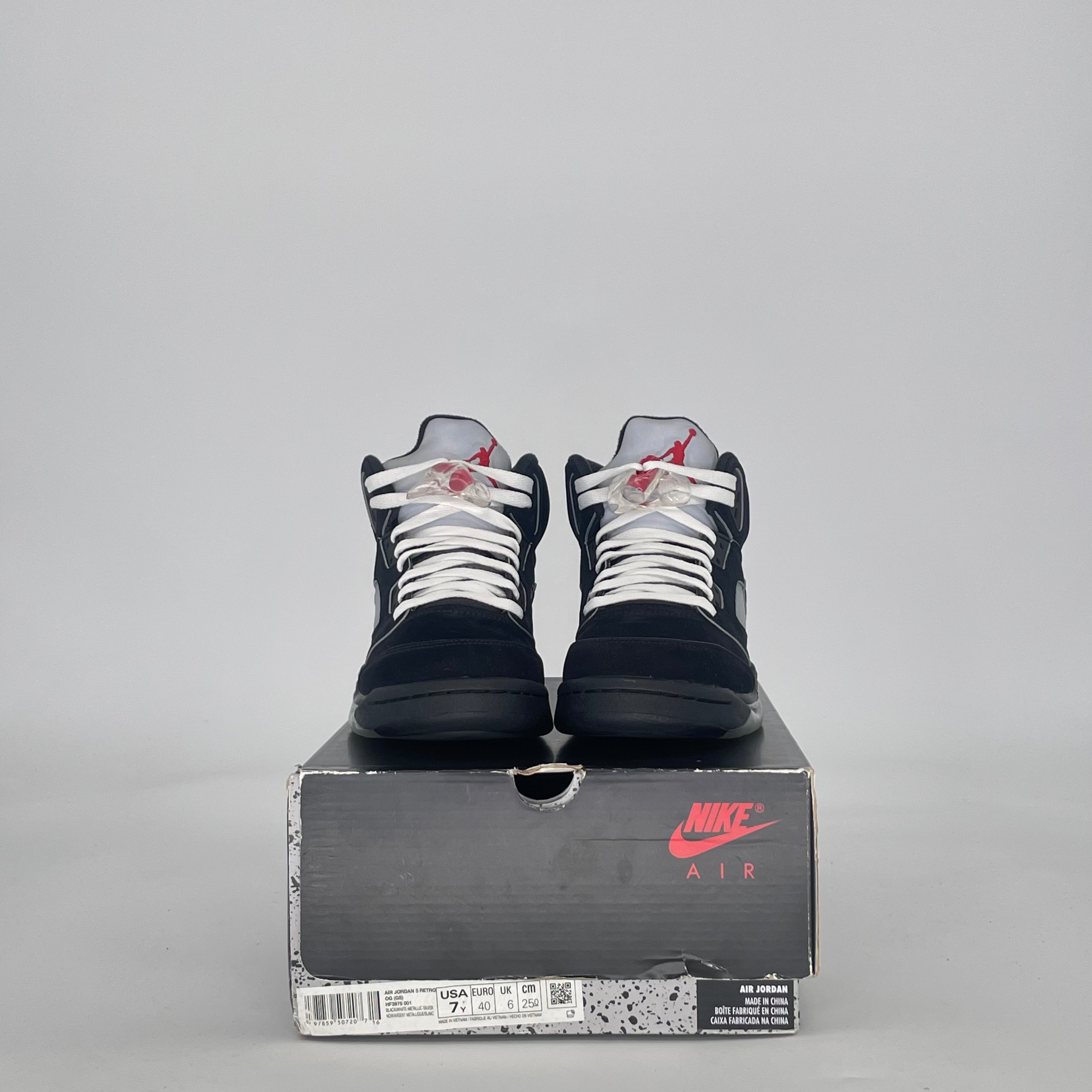 AIR JORDAN 5 BLACK METALLIC REIMAGINED HF3976-001 SIZE 7/8.5W GS