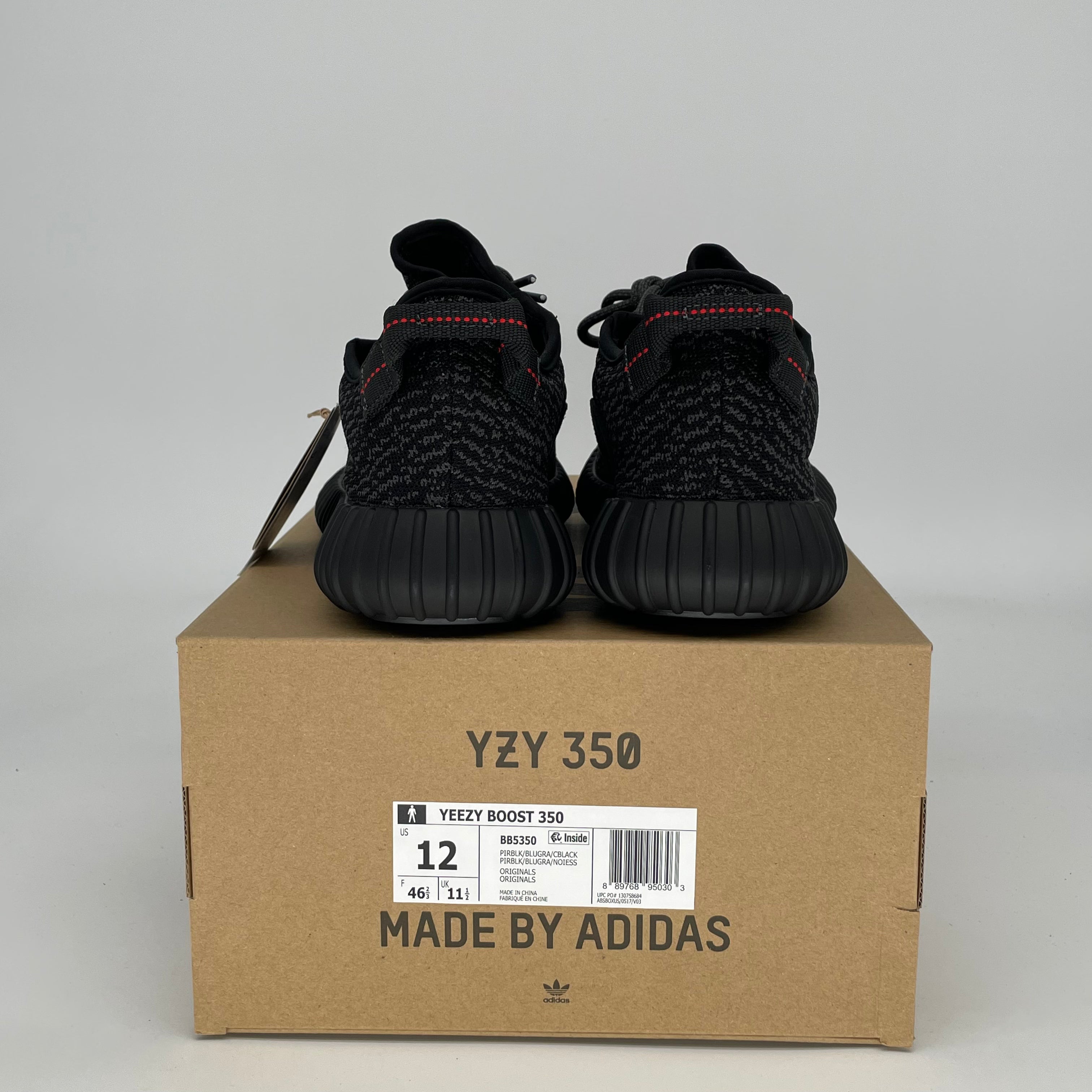 ADIDAS YEEZY 350 PIRATE BLACK BB5350 SIZE 12/13.5W