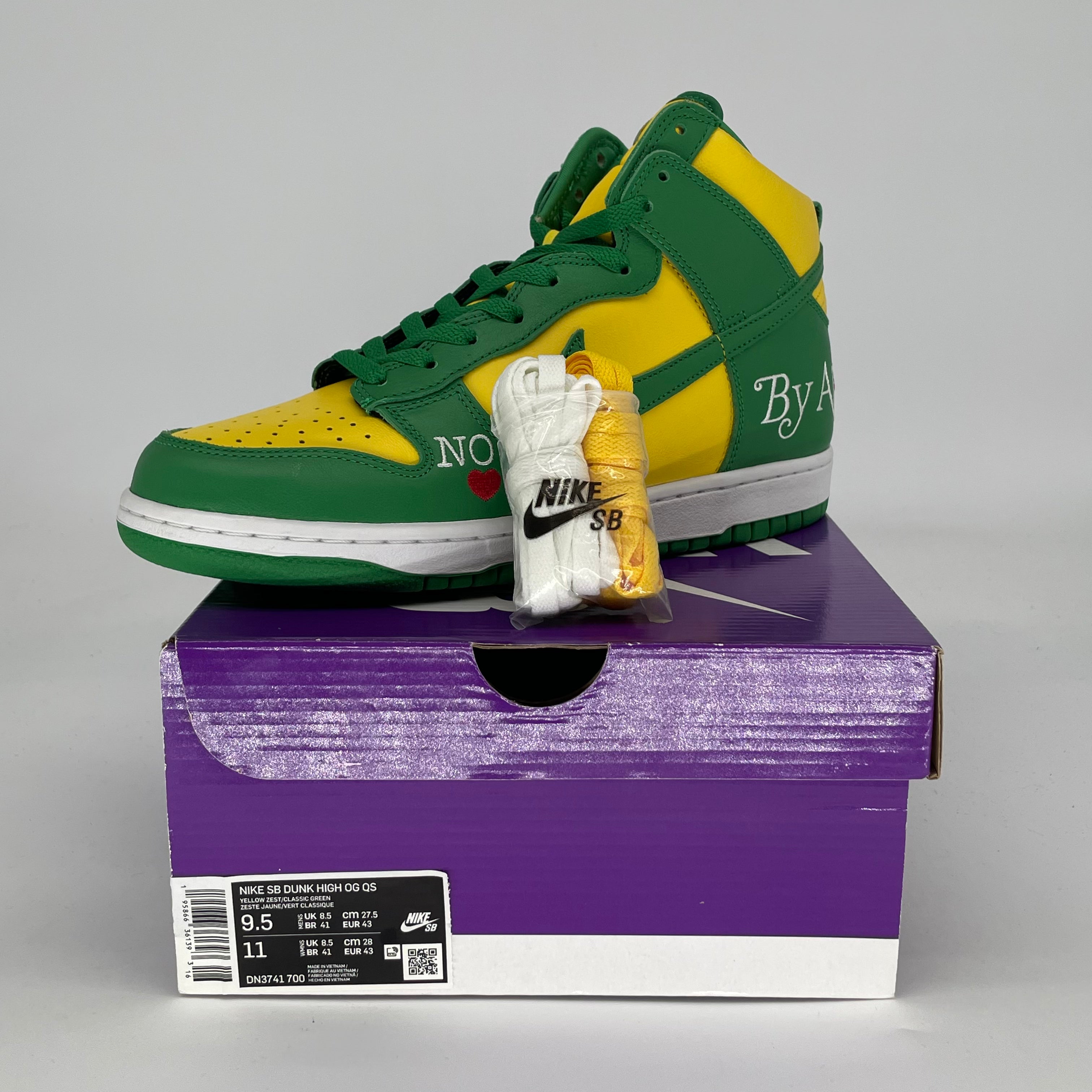 SUPREME X NIKE SB DUNK HIGH BY ANY MEANS BRAZIL DN3741-700 SIZE 9.5/11W