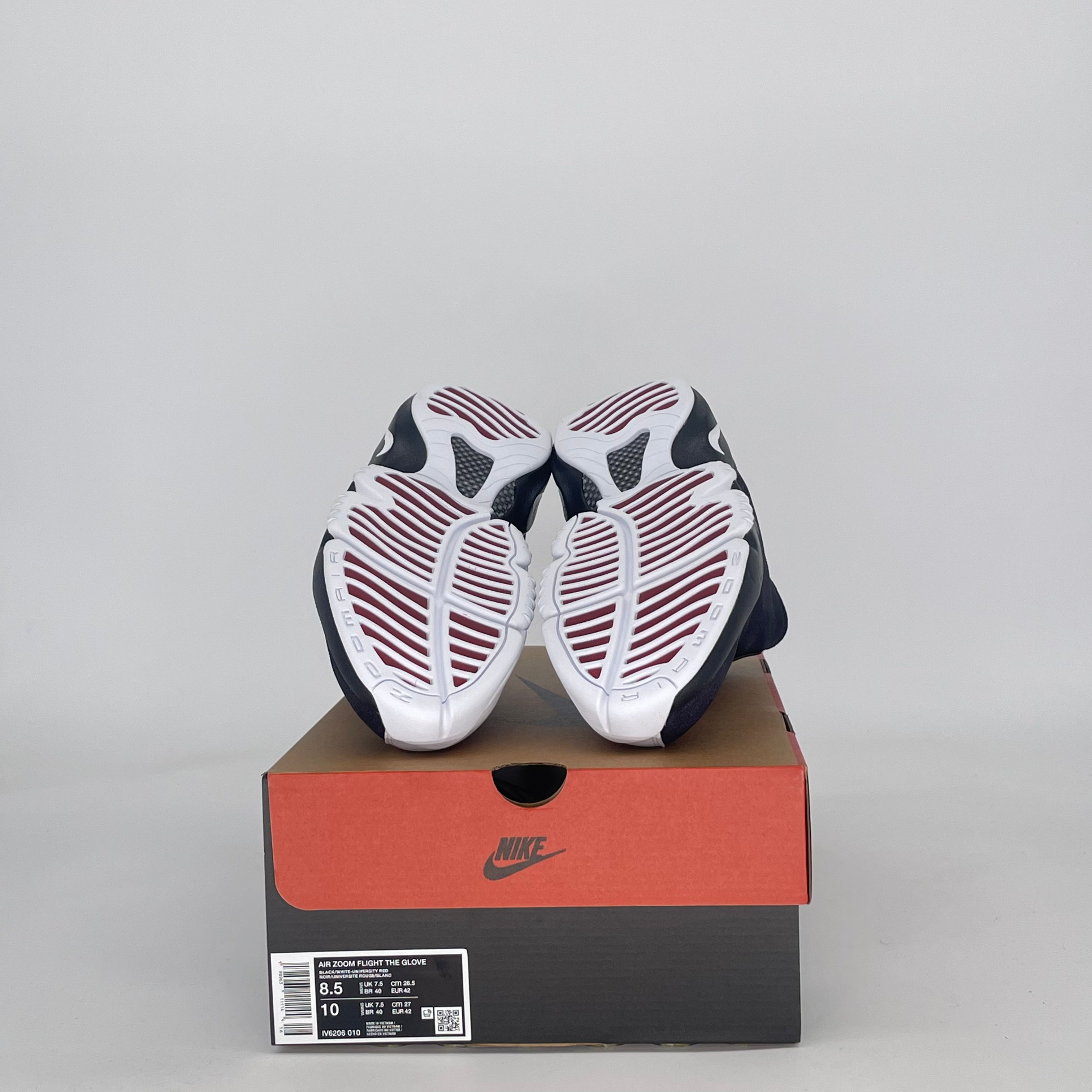 NIKE AIR ZOOM FLIGHT THE GLOVE BLACK WHITE OG IV6206-010 SIZE 8.5/10W