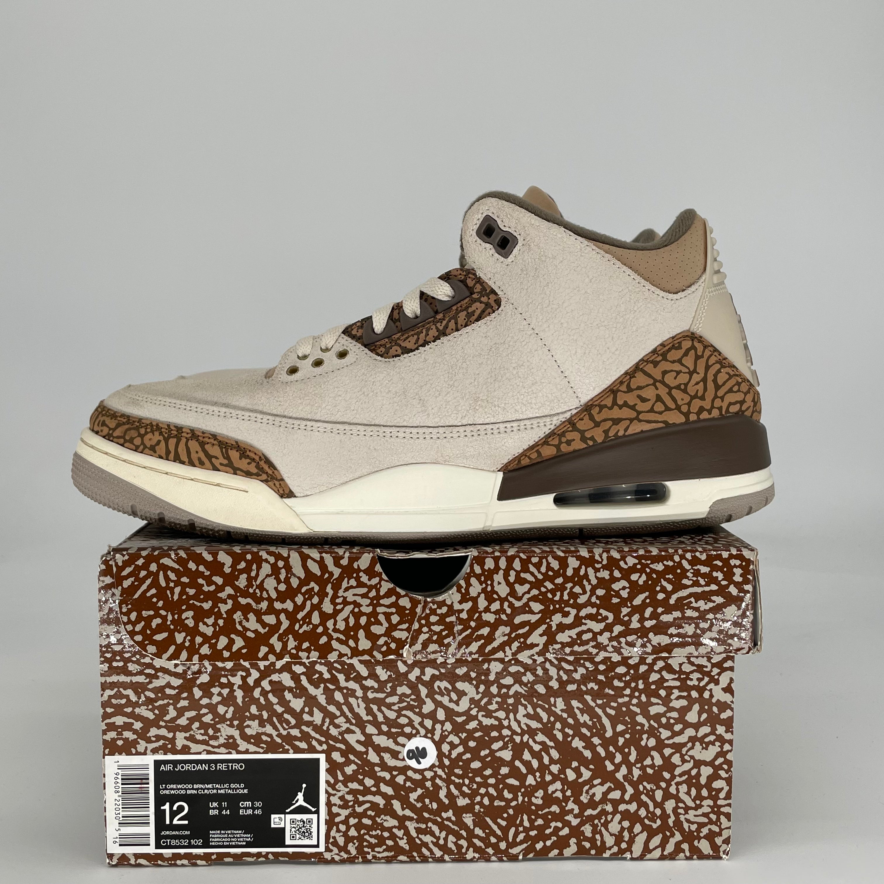 AIR JORDAN 3 PALOMINO CT8532-102 SIZE 12/13.5W