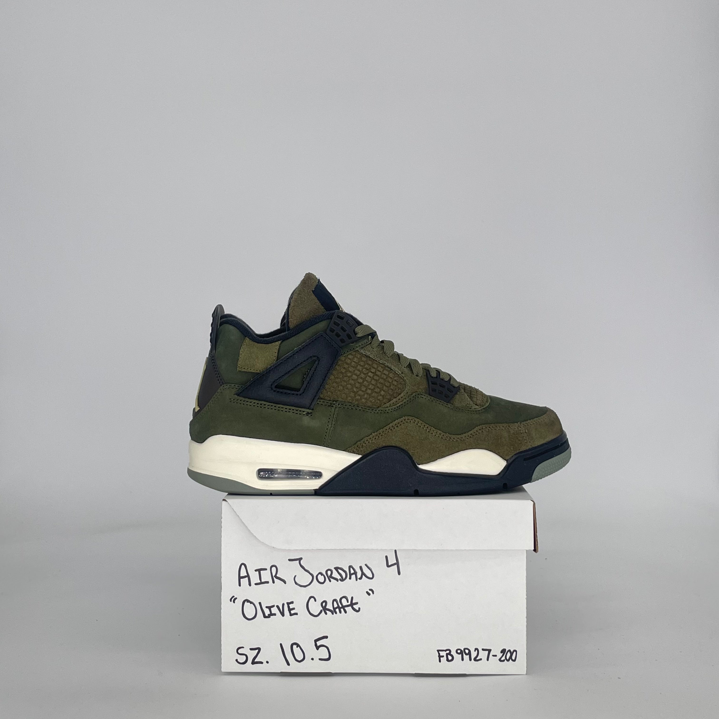 AIR JORDAN 4 CRAFT MEDIUM OLIVE FB9927-200 SIZE 10.5/12W