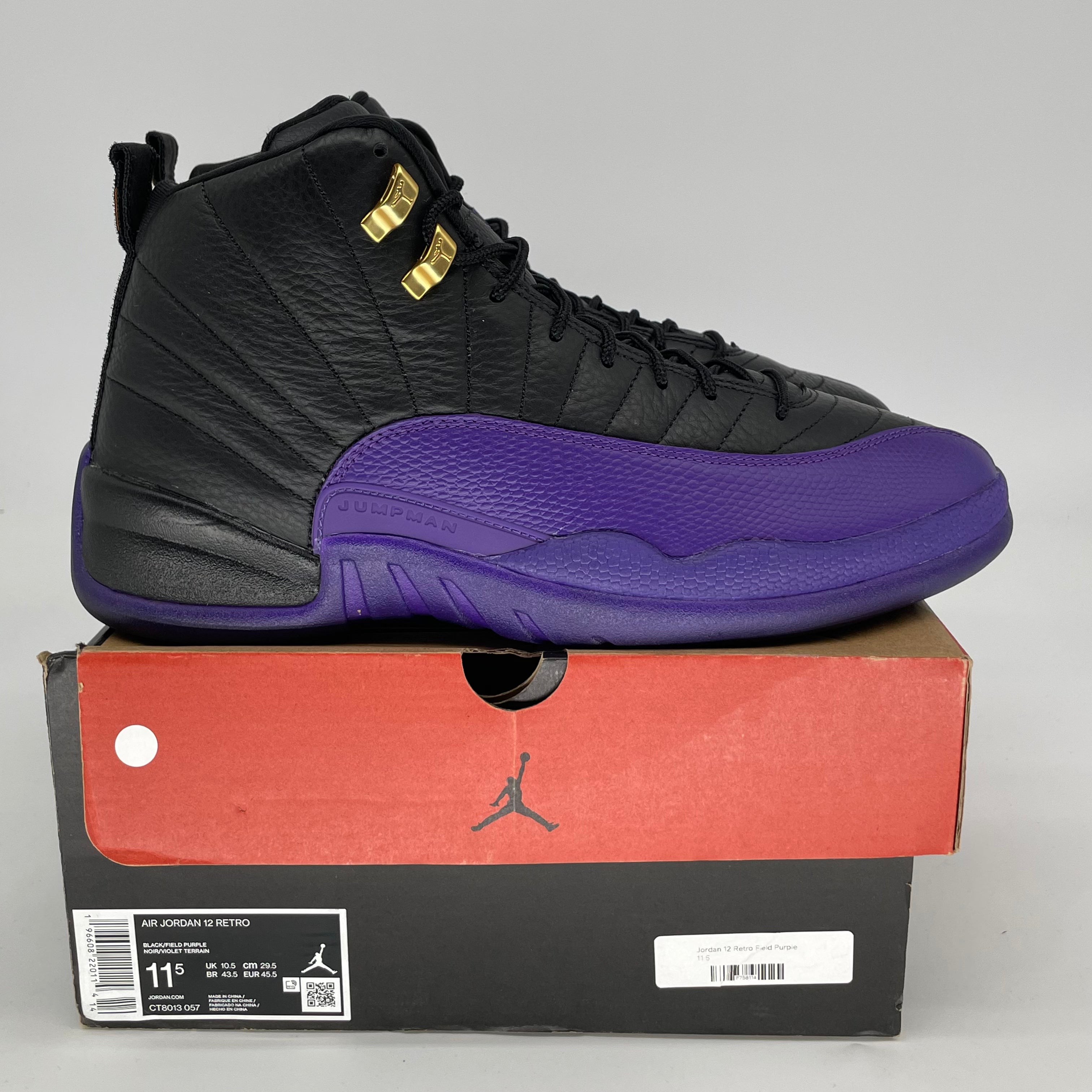 AIR JORDAN 12 FIELD PURPLE SIZE 11.5 CT8013-057