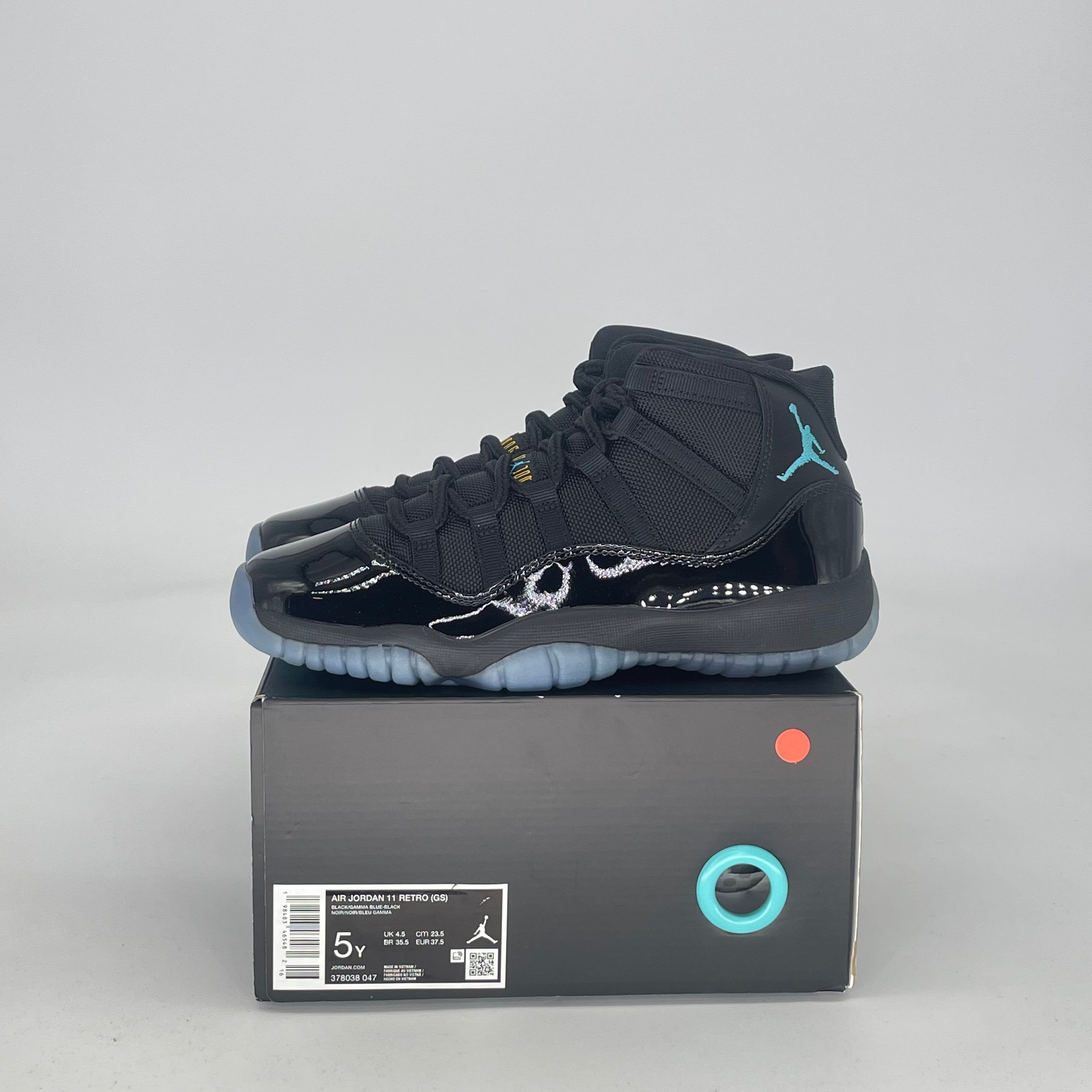 AIR JORDAN 11 GAMMA BLUE 378038-047 SIZE 5/6.5W GS