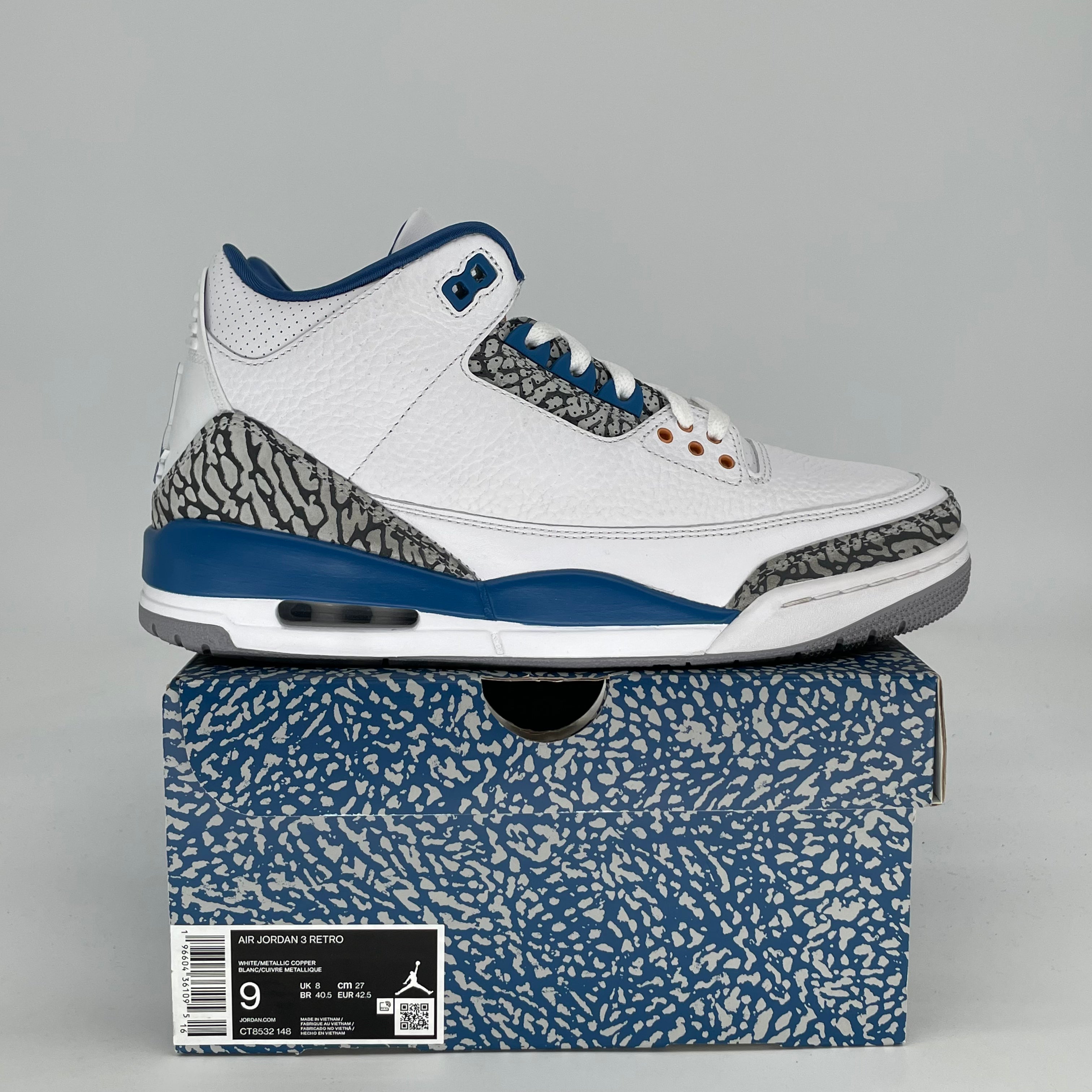 AIR JORDAN 3 WIZARDS CT8532-148 SIZE 9/10.5W