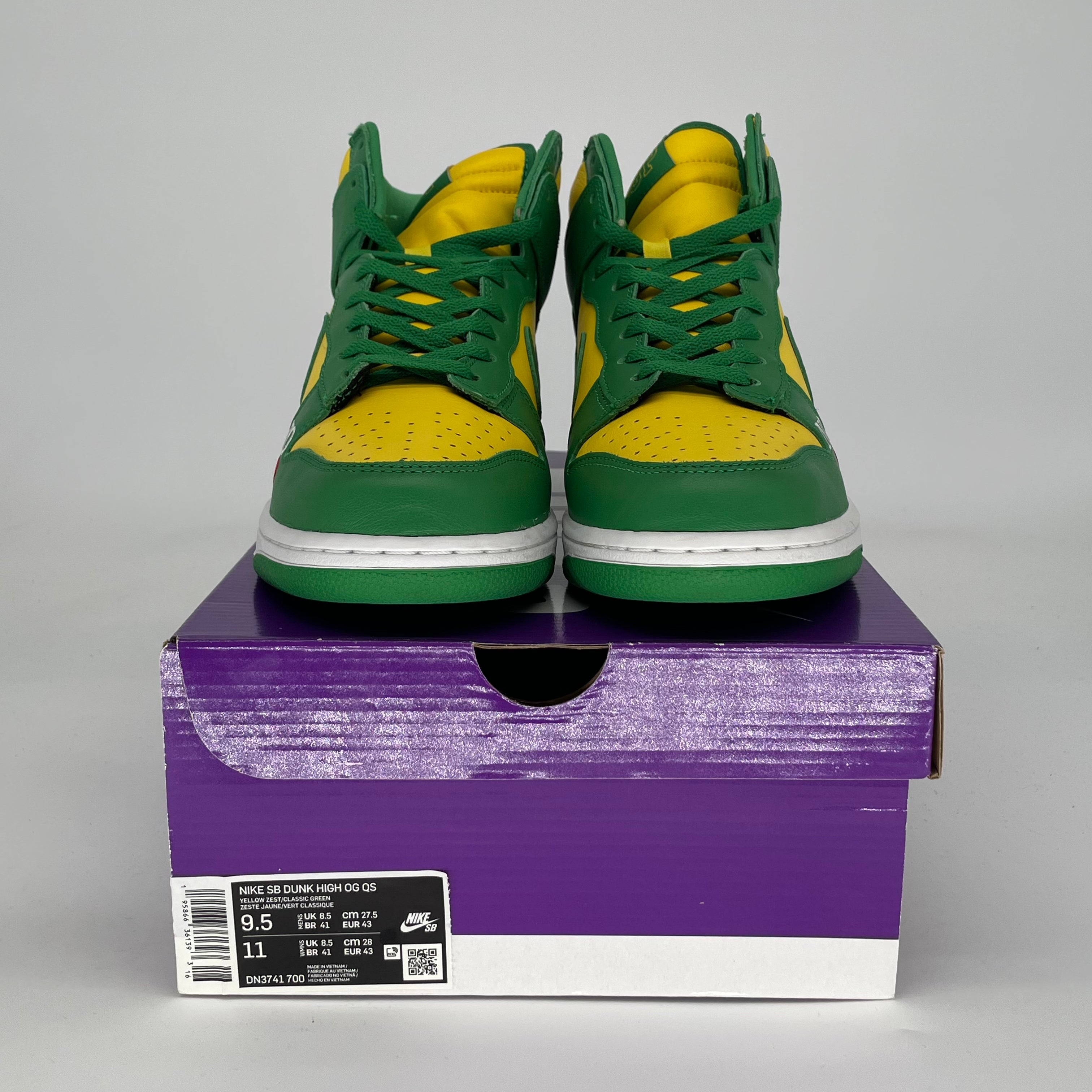 SUPREME X NIKE SB DUNK HIGH BY ANY MEANS BRAZIL DN3741-700 SIZE 9.5/11W