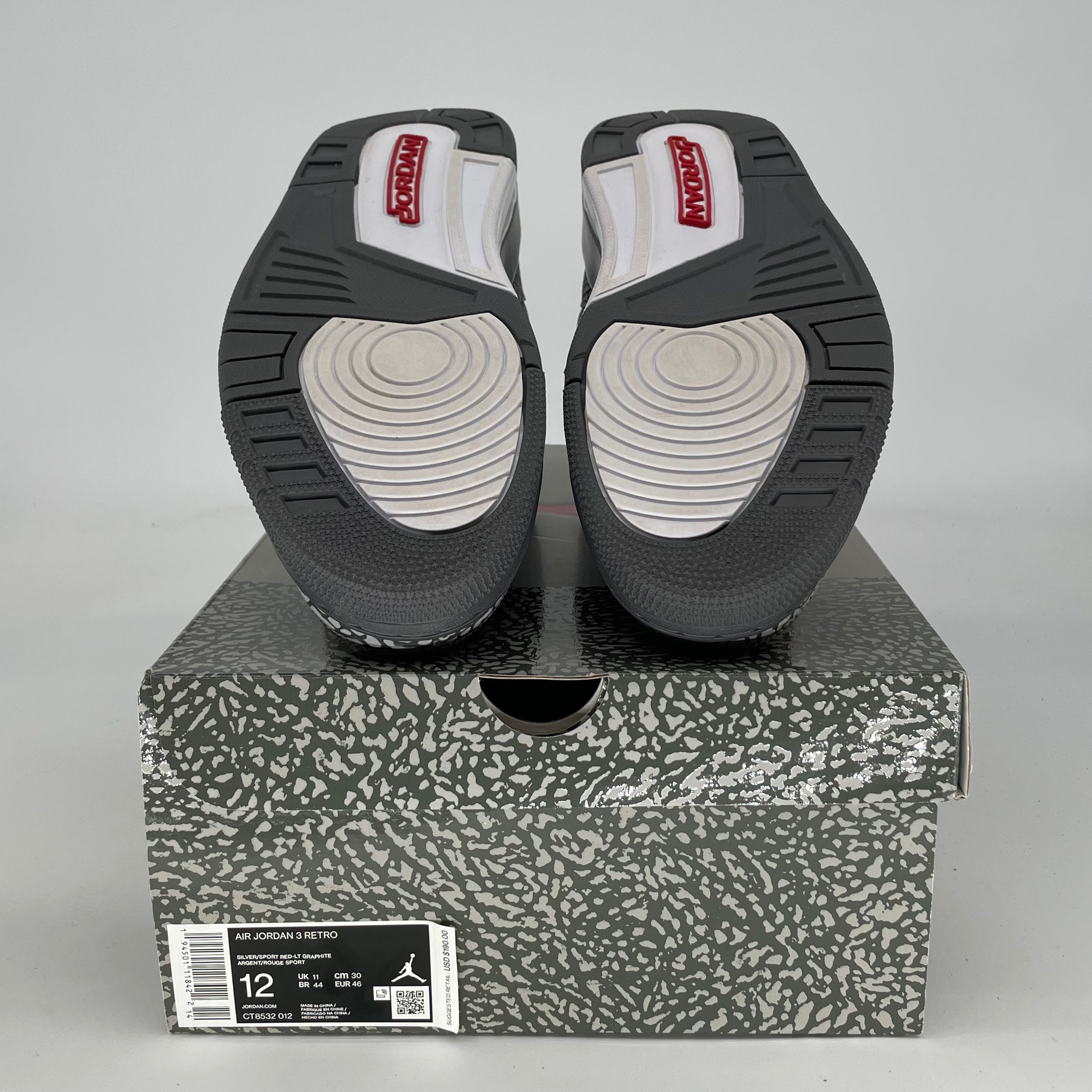 AIR JORDAN 3 COOL GREY SIZE 12/13.5W CT8532-012