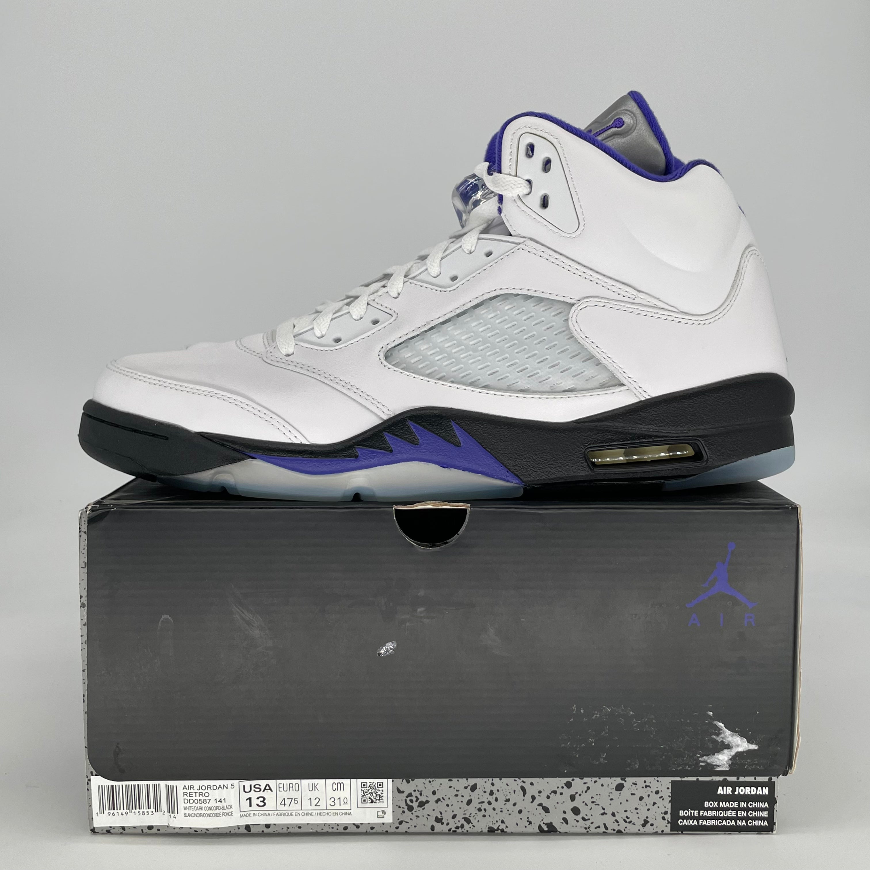 AIR JORDAN 5 DARK CONCORD DD0587-141 SIZE 13/14.5W