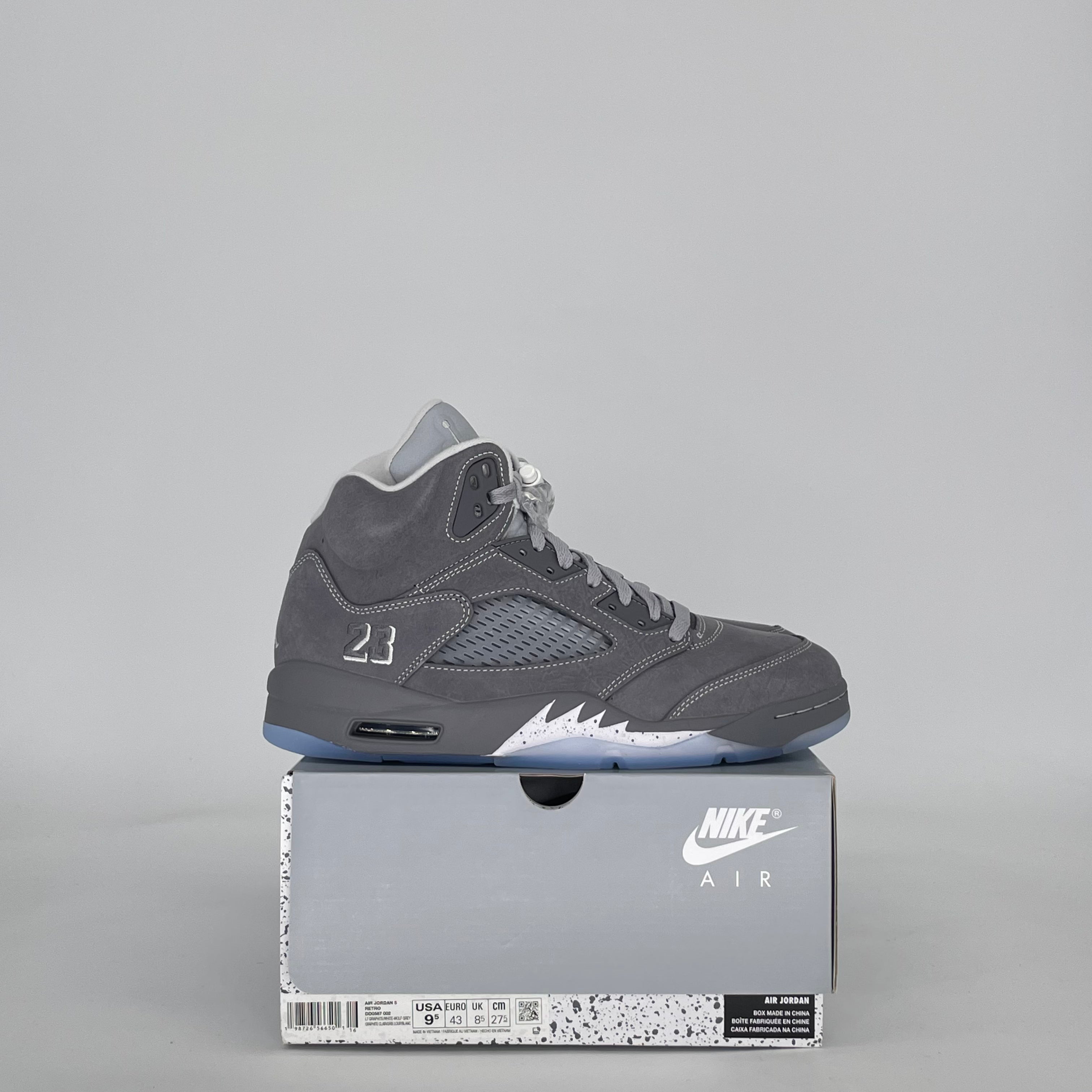 AIR JORDAN 5 WOLF GREY DD0587-002 SIZE 9.5/11W
