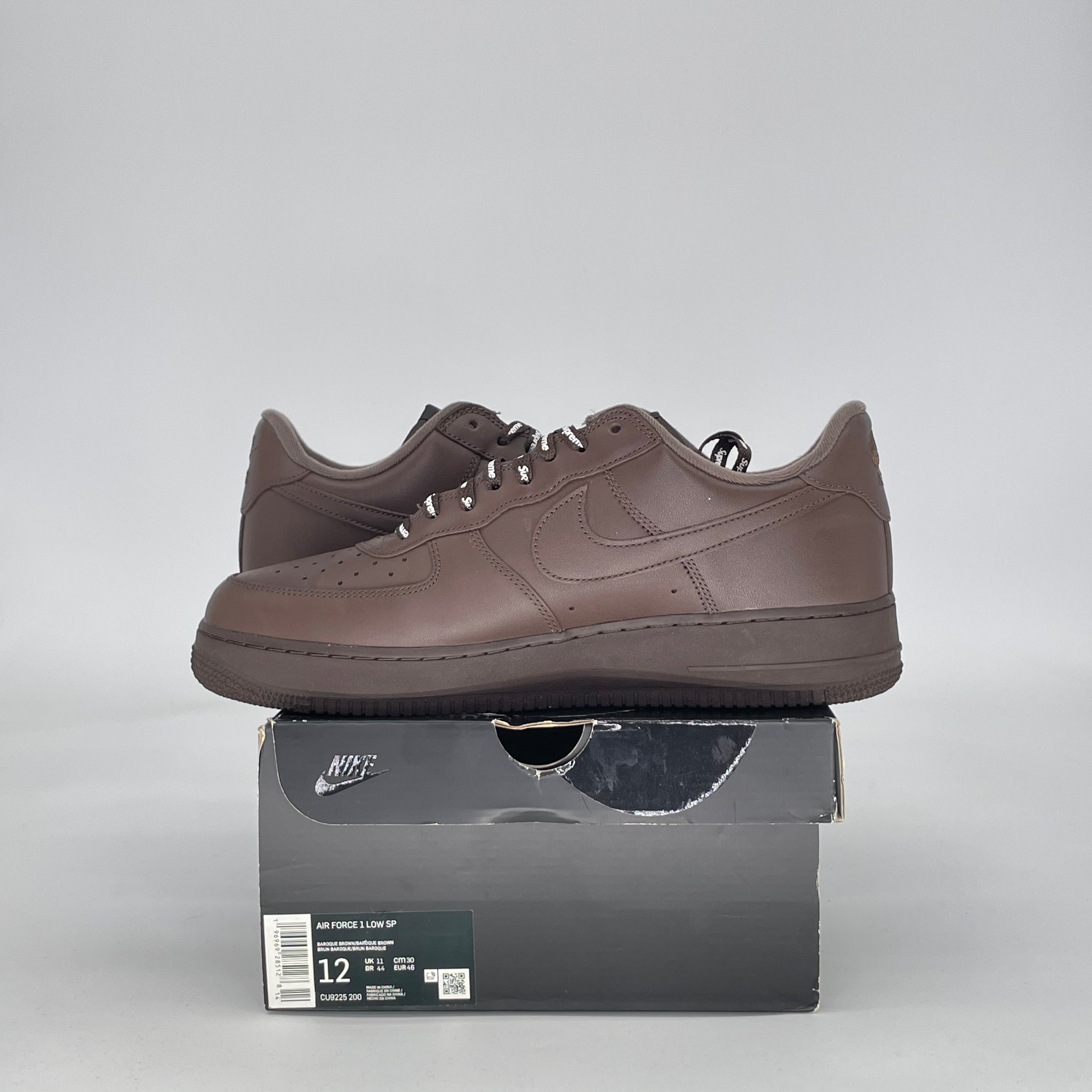 NIKE AIR FORCE 1 LOW SUPREME BAROQUE BROWN CU9225-200 SIZE 12/13.5W