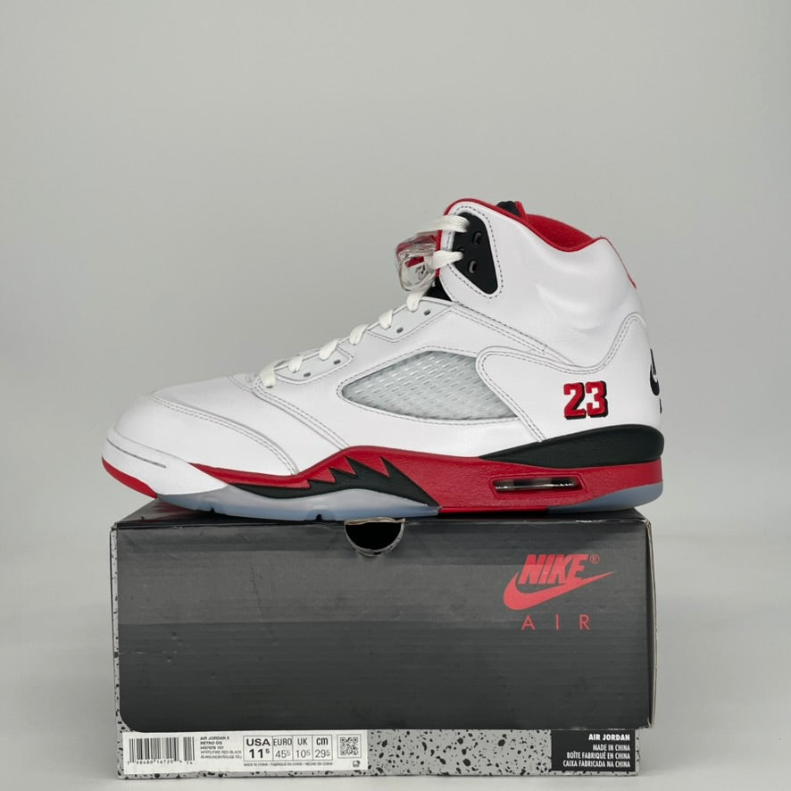 AIR JORDAN 5 FIRE RED BLACK TONGUE HQ7978-101 SIZE 11.5/13W