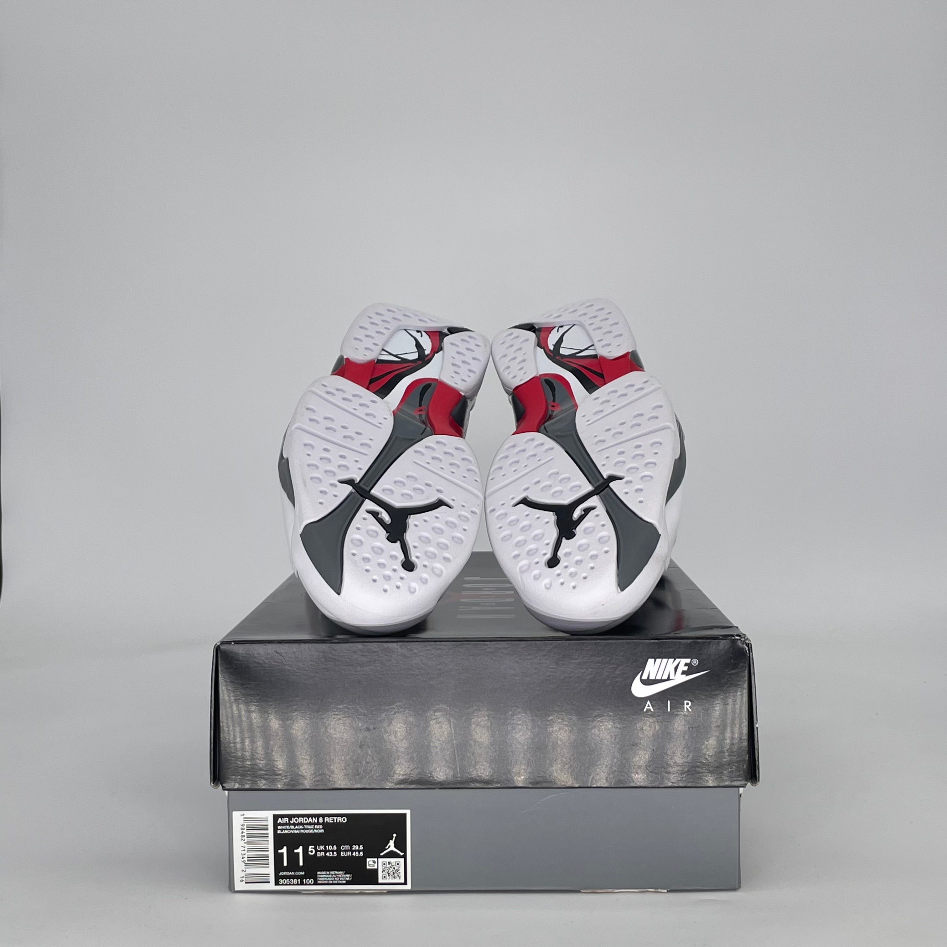 AIR JORDAN 8 WHITE TRUE RED 305381-100 SIZE 11.5/13W