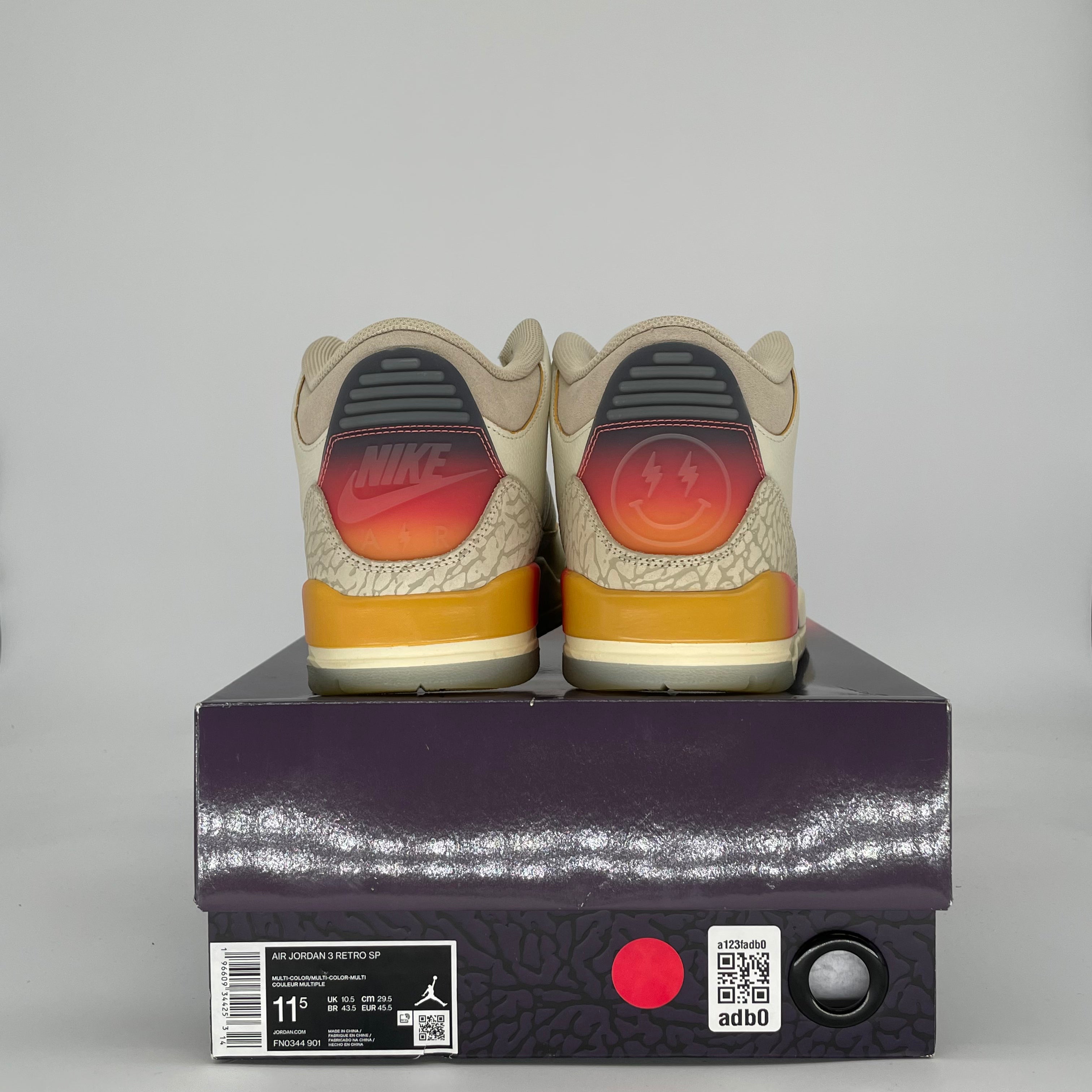 AIR JORDAN 3 J BALVIN MEDELLIN SUNSET FN0344-901 SIZE 11.5/13W