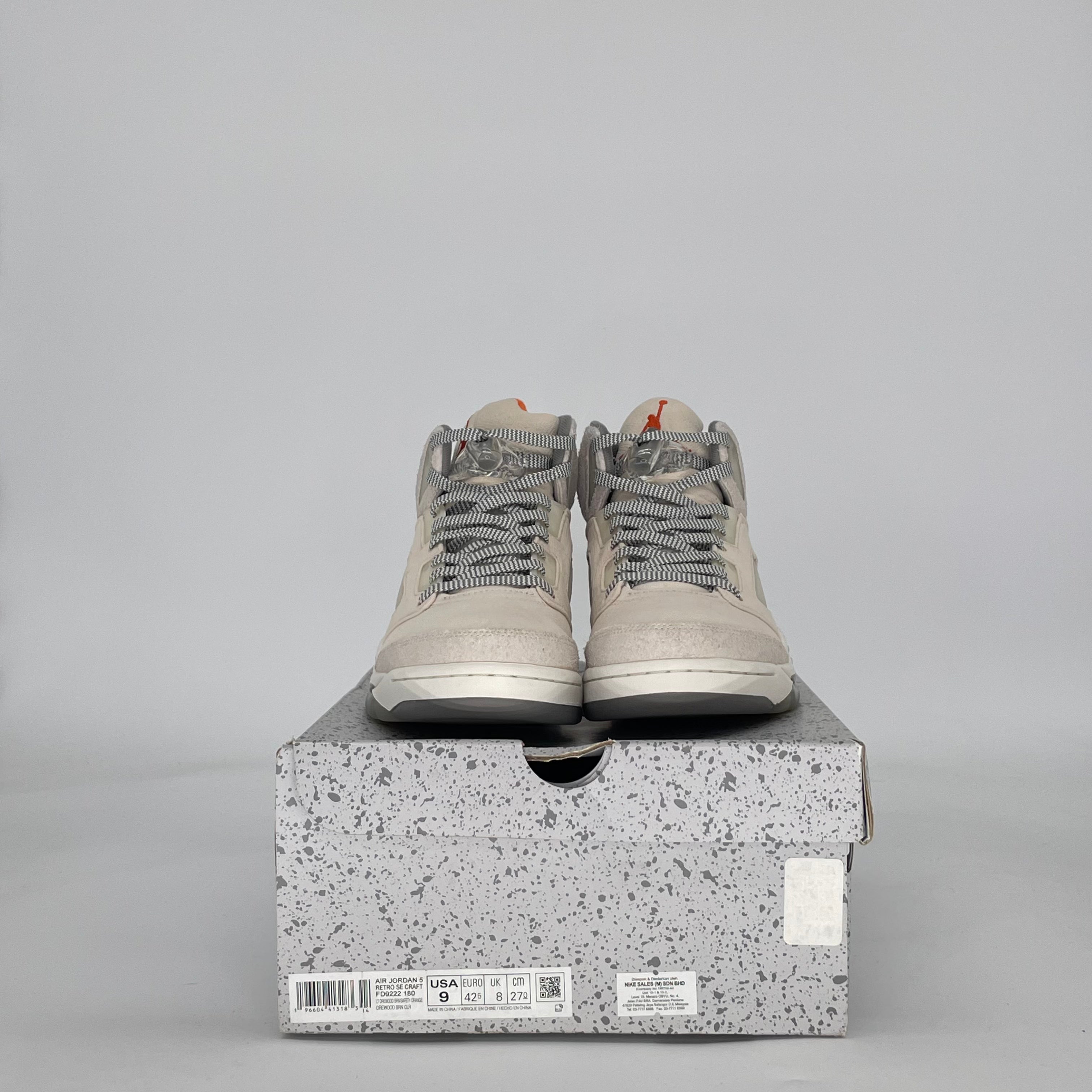 AIR JORDAN 5 CRAFT LIGHT OREWOOD BROWN FD9222-180 SIZE 9/10.5W