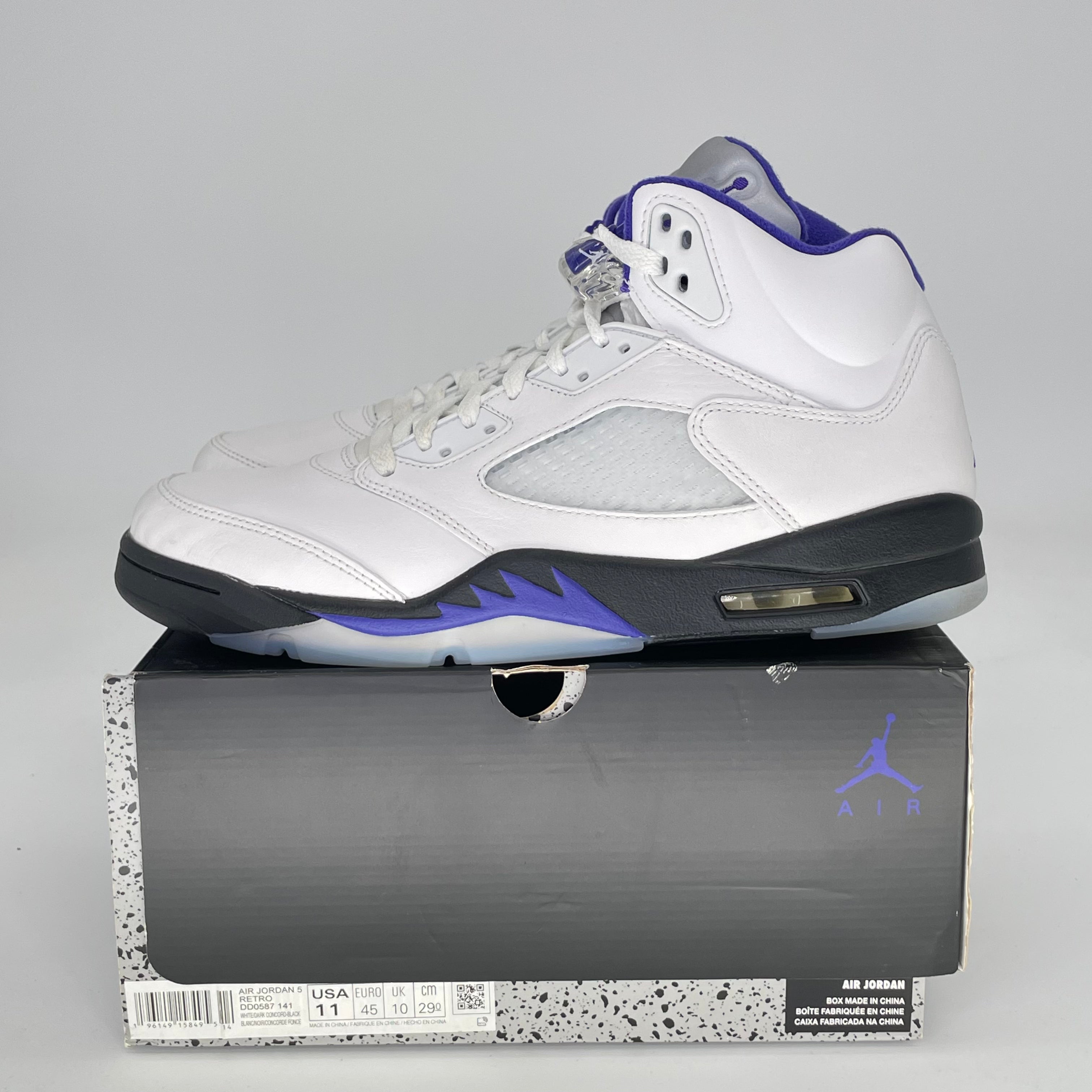 AIR JORDAN 5 DARK CONCORD DD0587-141 SIZE 11/12.5W