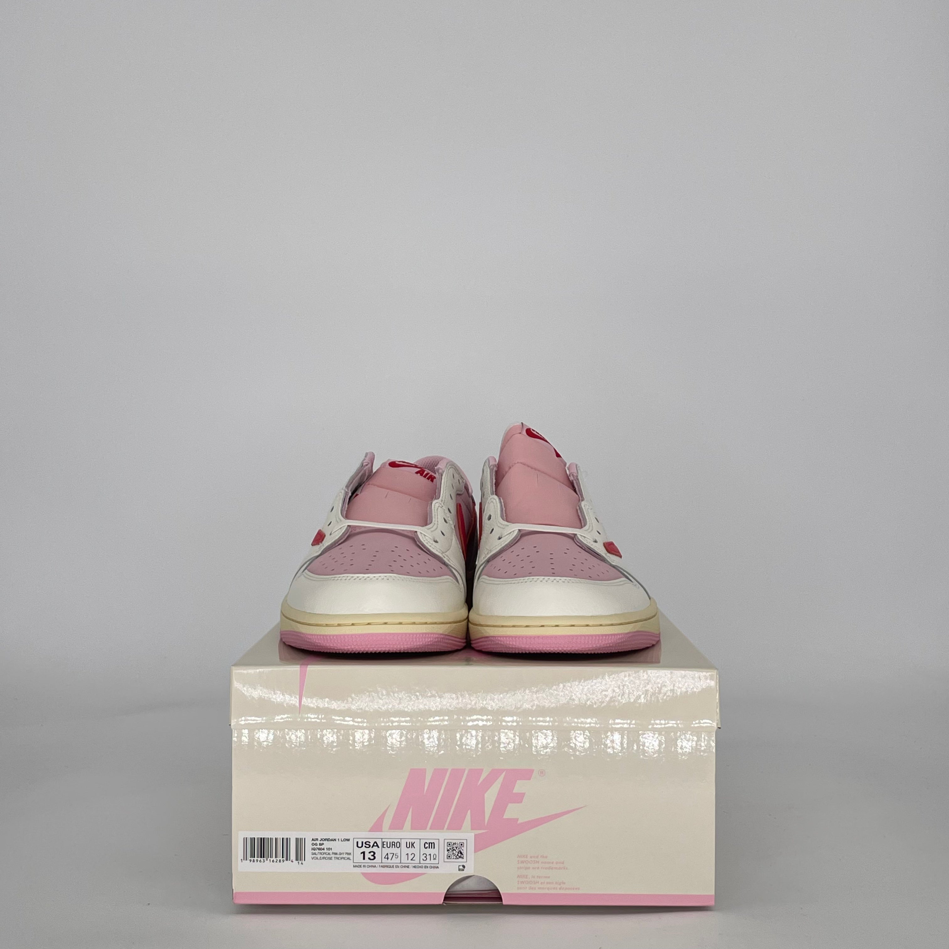 AIR JORDAN 1 LOW TRAVIS SCOTT SAIL TROPICAL PINK IQ7604-101 SIZE 13/14.5W