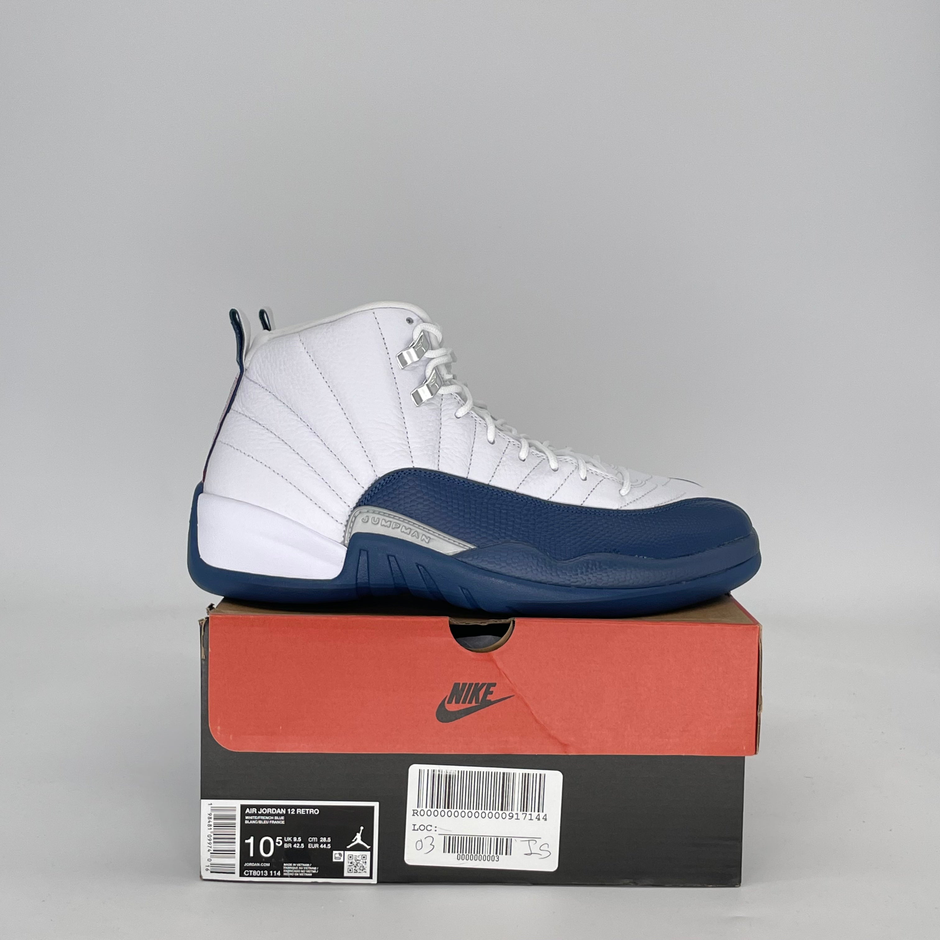 AIR JORDAN 12 FRENCH BLUE CT8013-114 SIZE 10.5/12W