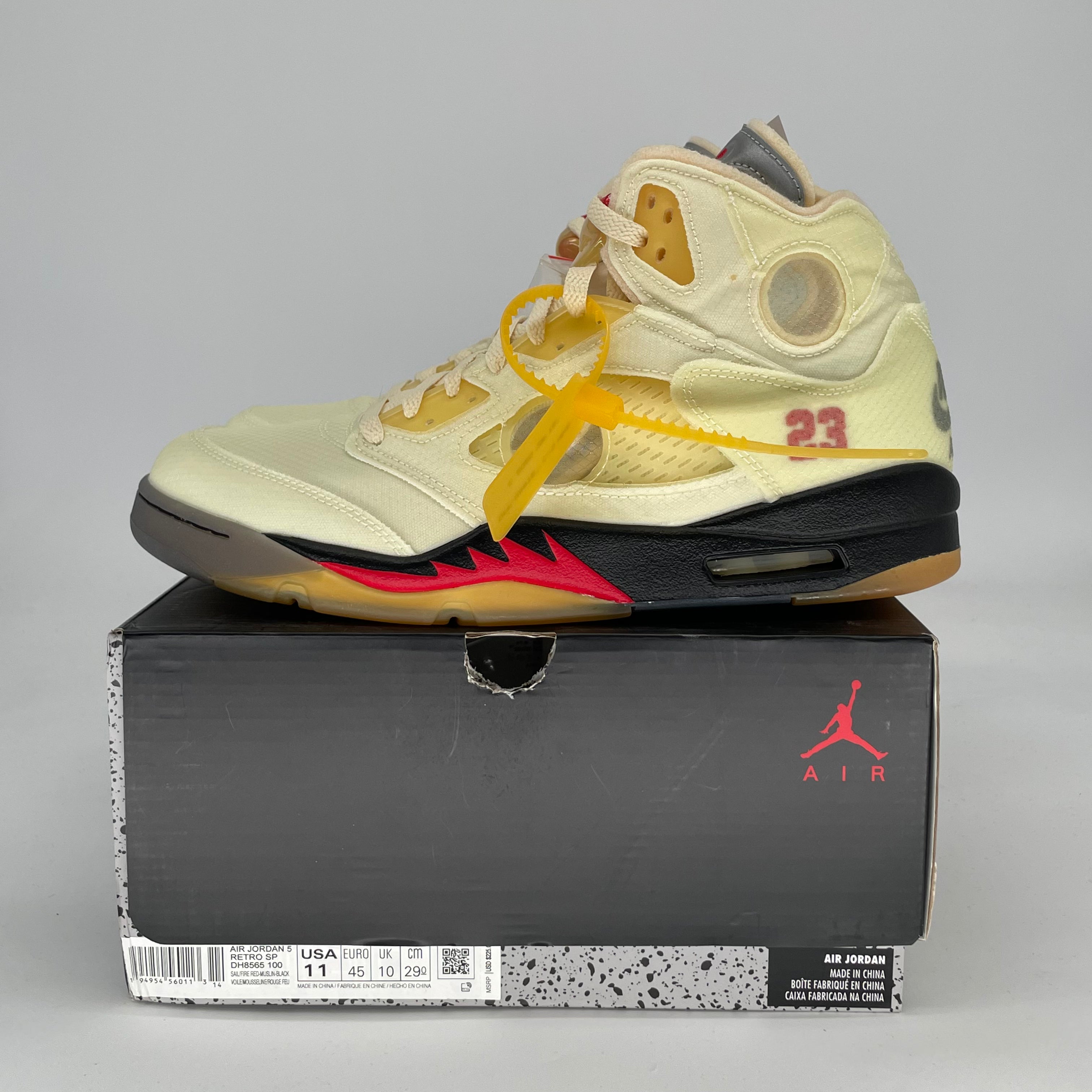 OFF WHITE X AIR JORDAN 5 SAIL DH8565-100 SIZE 11/12.5W