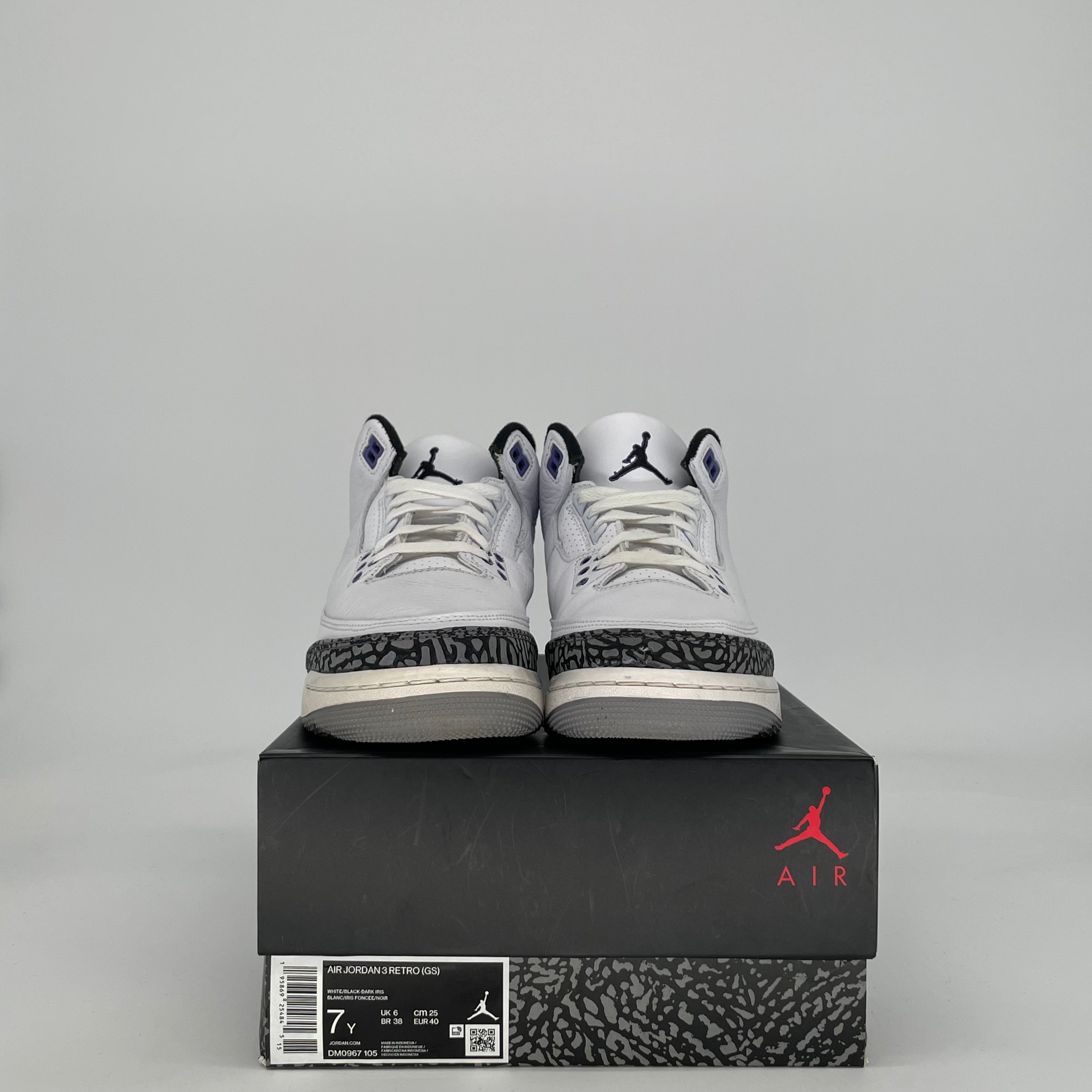 AIR JORDAN 3 DARK IRIS DM0967-105 SIZE 7/8.5W