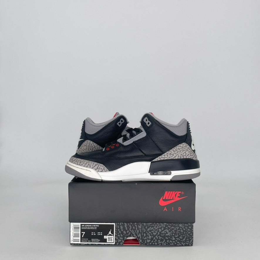 AIR JORDAN 3 BLACK CEMENT DN3707-010 SIZE 7/8.5W GS