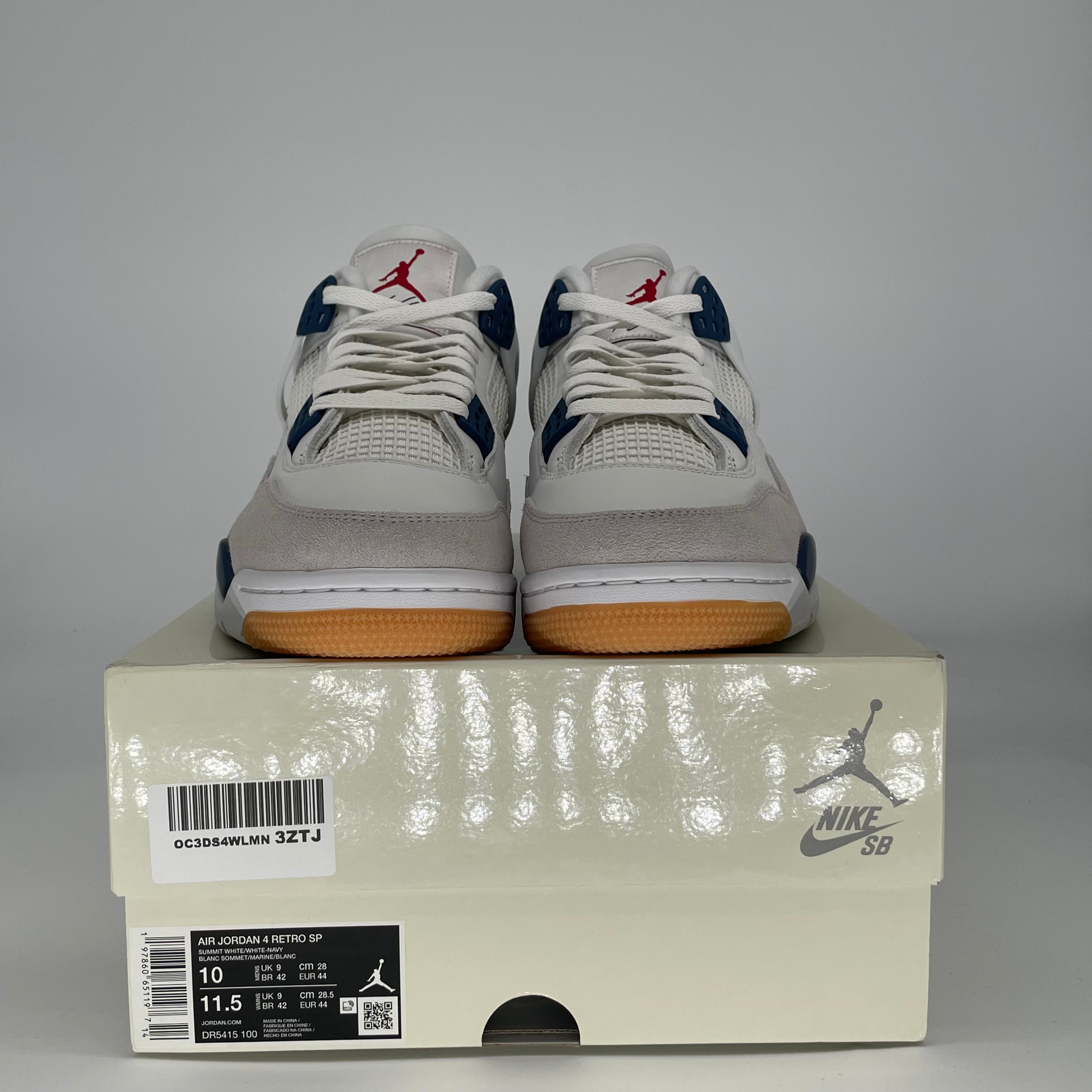 AIR JORDAN 4 NAVY SB DR5415-100 SIZE 10/11.5W