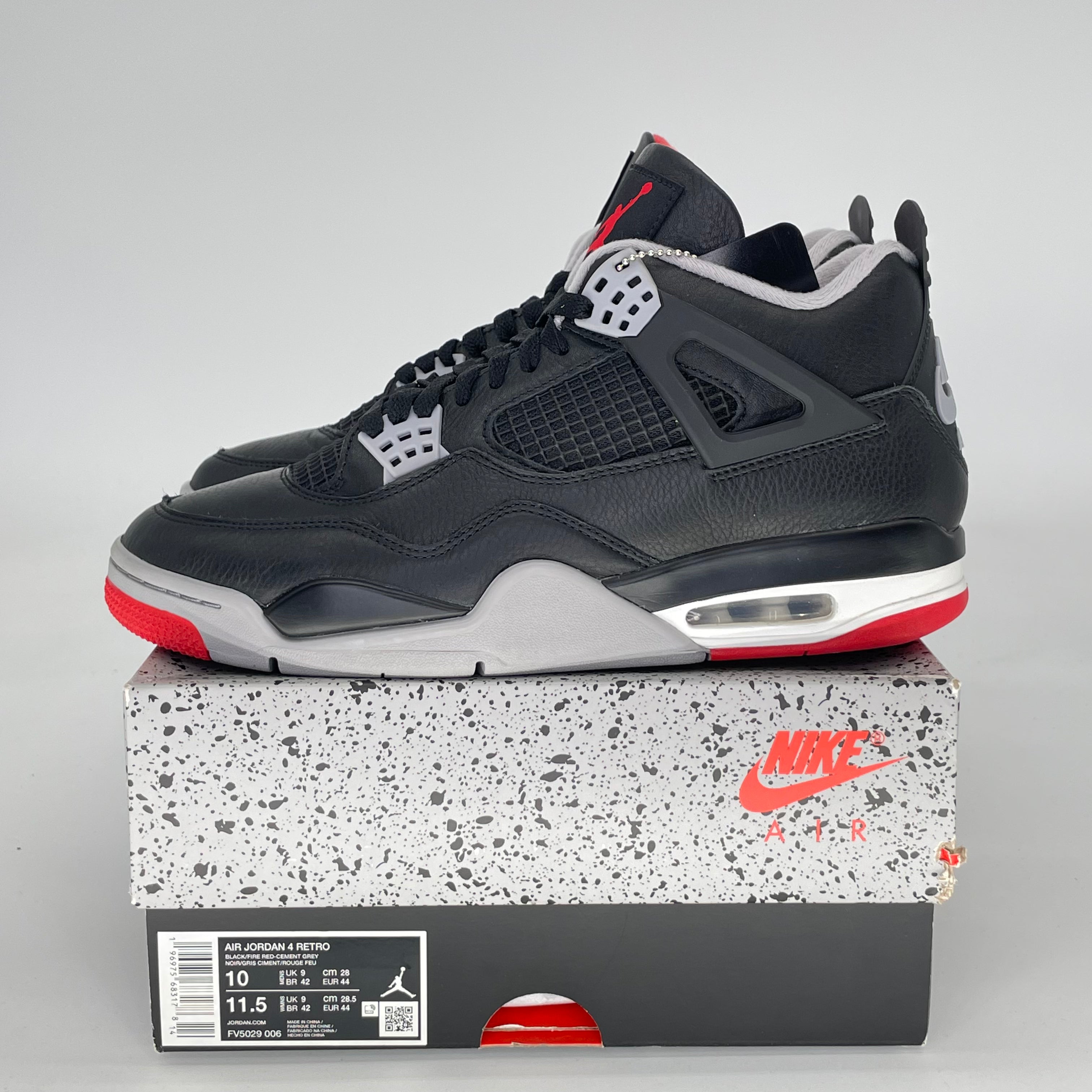 AIR JORDAN 4 BRED REIMAGINED FV5029-006 SIZE 10/11.5W