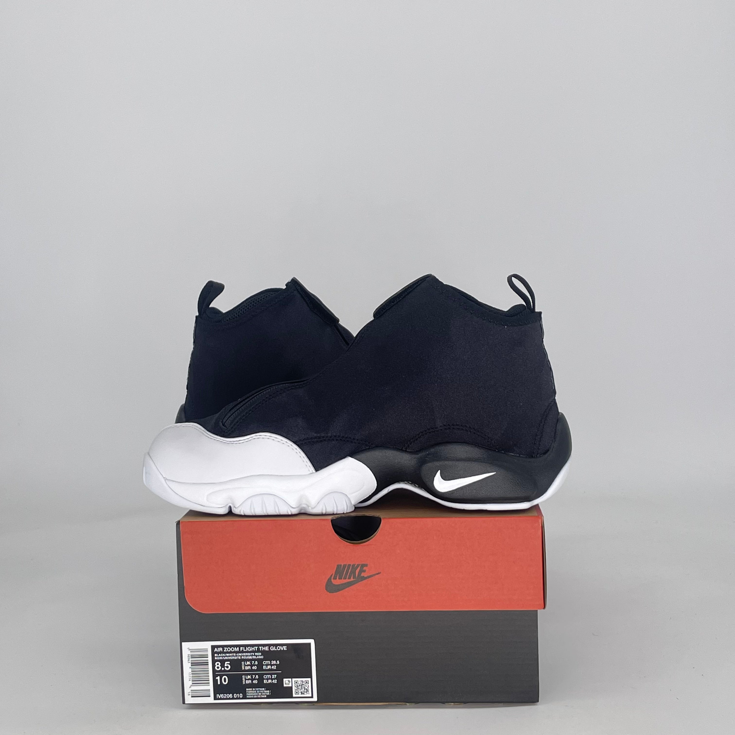 NIKE AIR ZOOM FLIGHT THE GLOVE BLACK WHITE OG IV6206-010 SIZE 8.5/10W