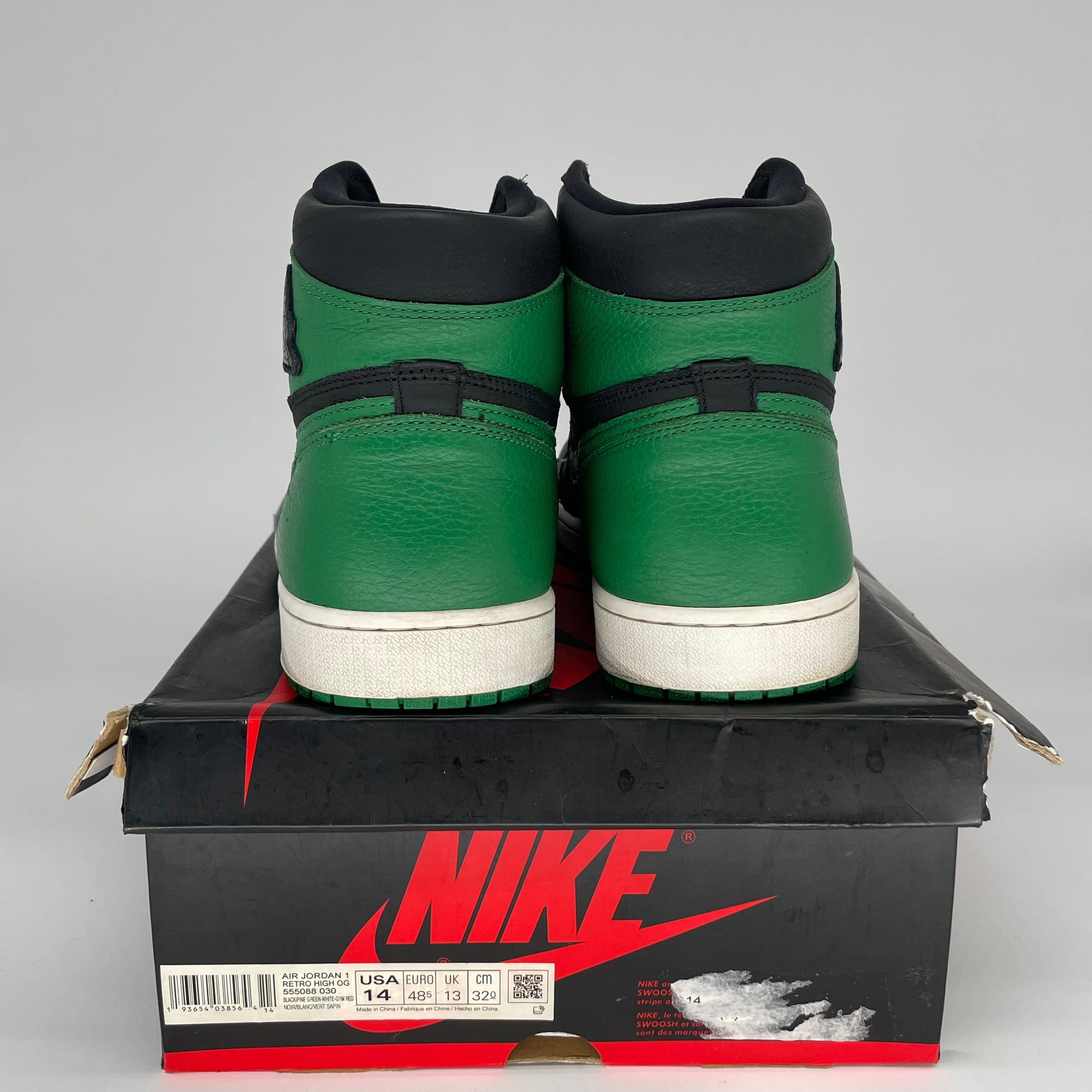 AIR JORDAN 1 PINE GREEN BLACK 555088-030 SIZE 14/15.5W
