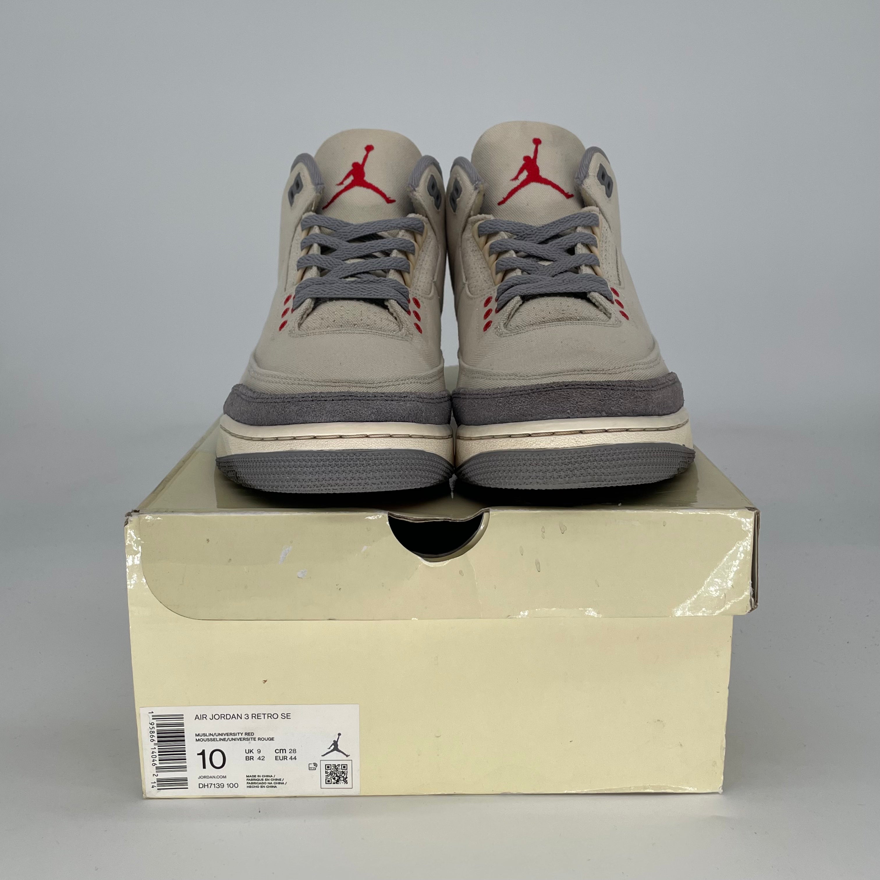 AIR JORDAN 3 MUSLIN DH7139-100 SIZE 10/11.5W