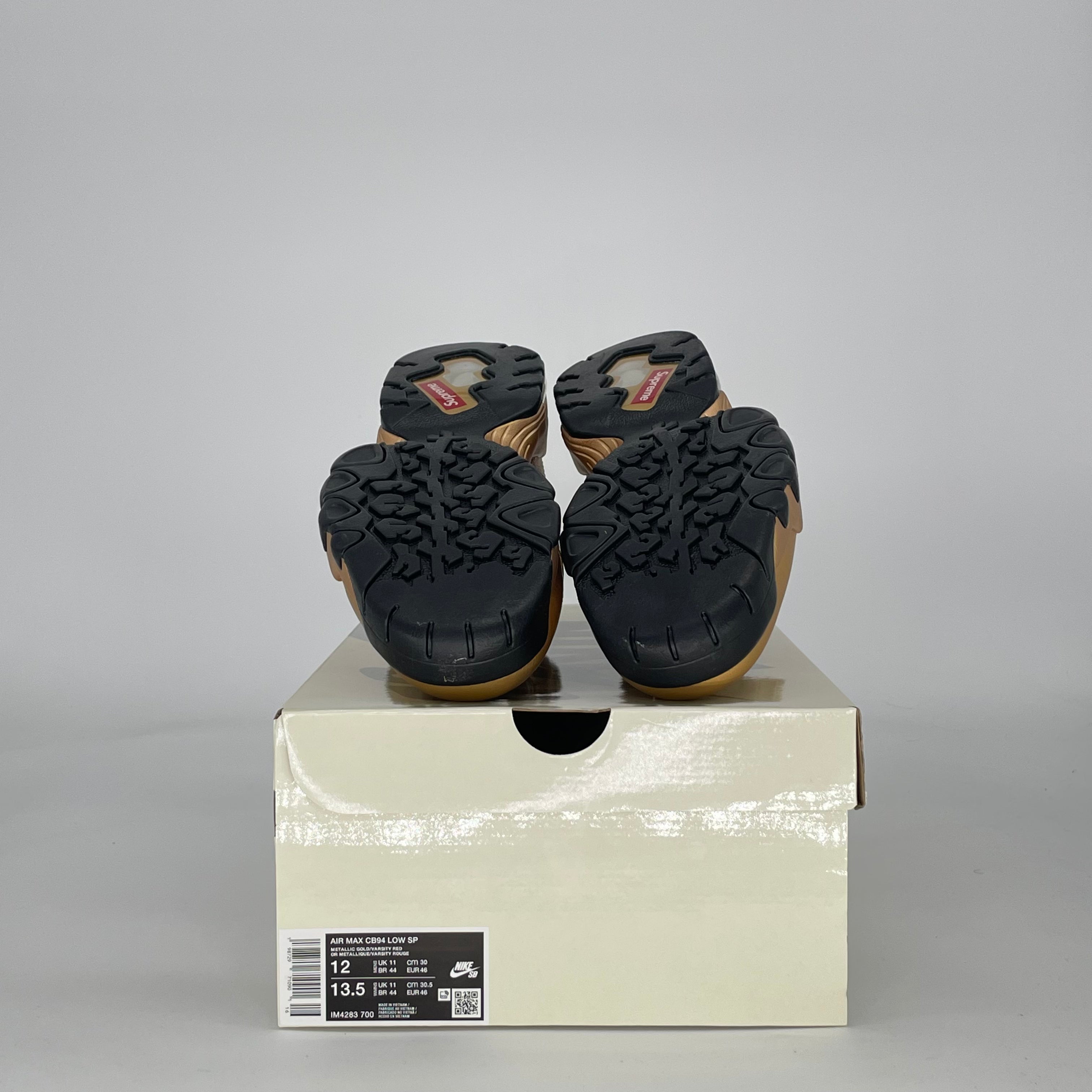 NIKE SB AIR MAX 2 CB '94 LOW SUPREME METALLIC GOLD IM4283-700 SIZE 12/13.5W