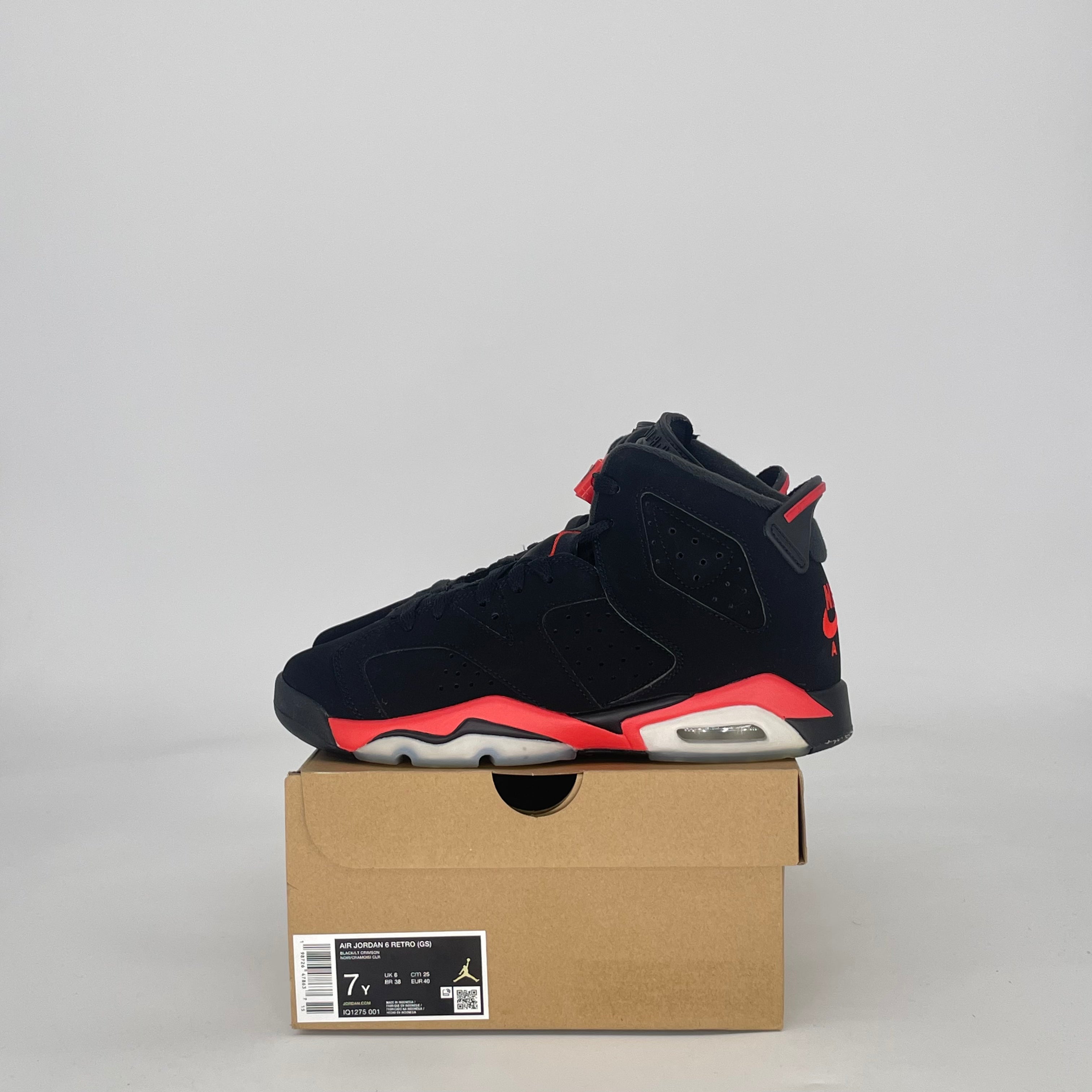 AIR JORDAN 6 INFRARED SALESMAN IQ1275-001 SIZE 7/8.5W GS
