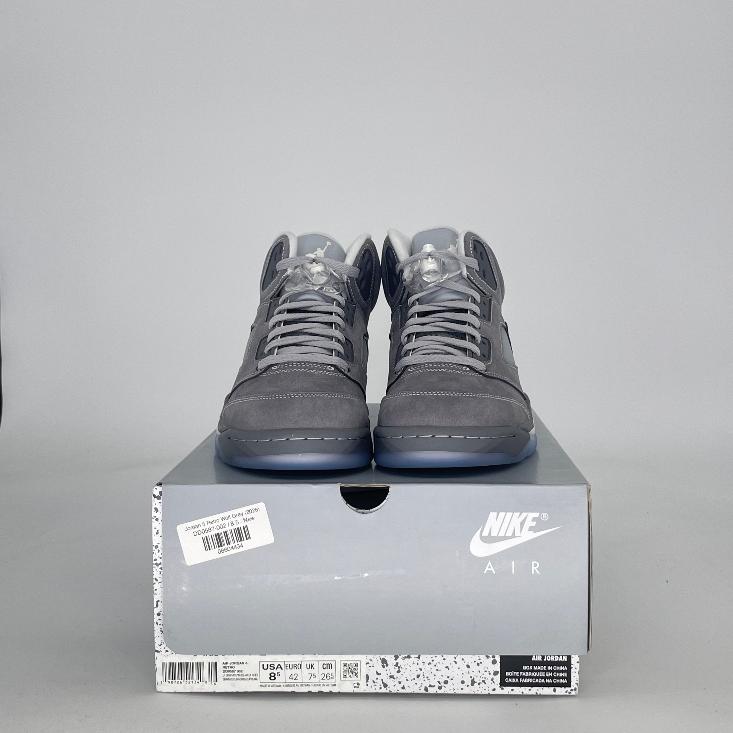 AIR JORDAN 5 WOLF GREY DD0587-002 SIZE 8.5/10W