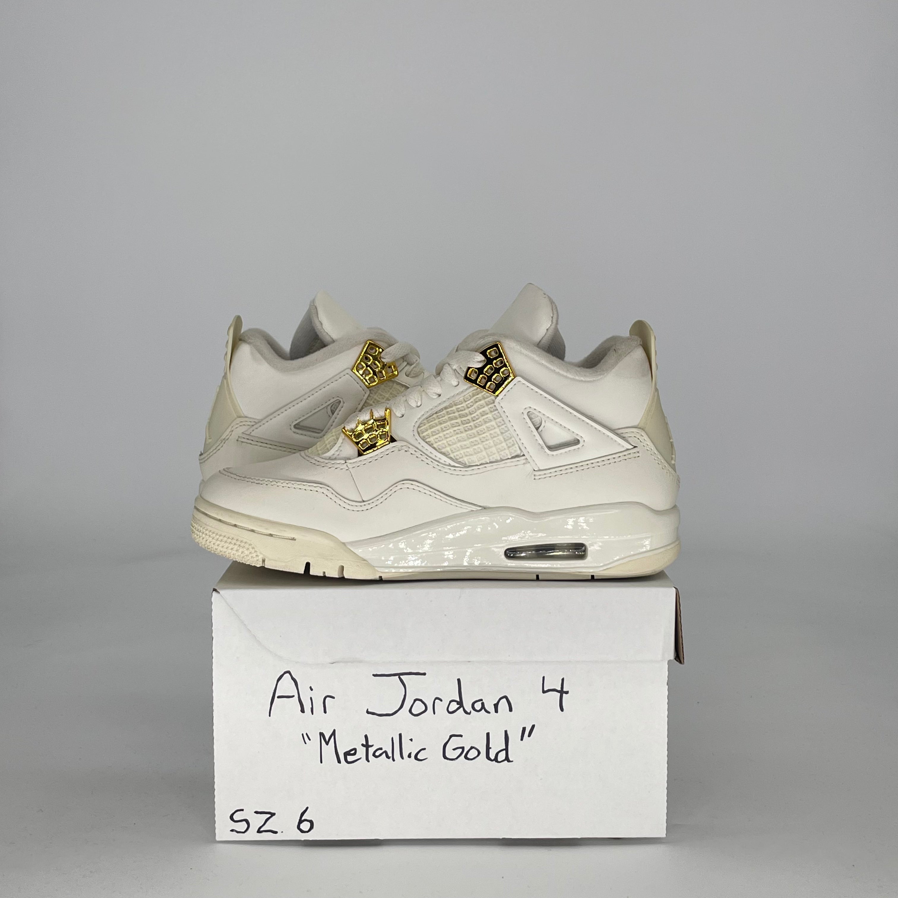 AIR JORDAN 4 METALLIC GOLD AQ9129-170 SIZE 6/7.5W GS