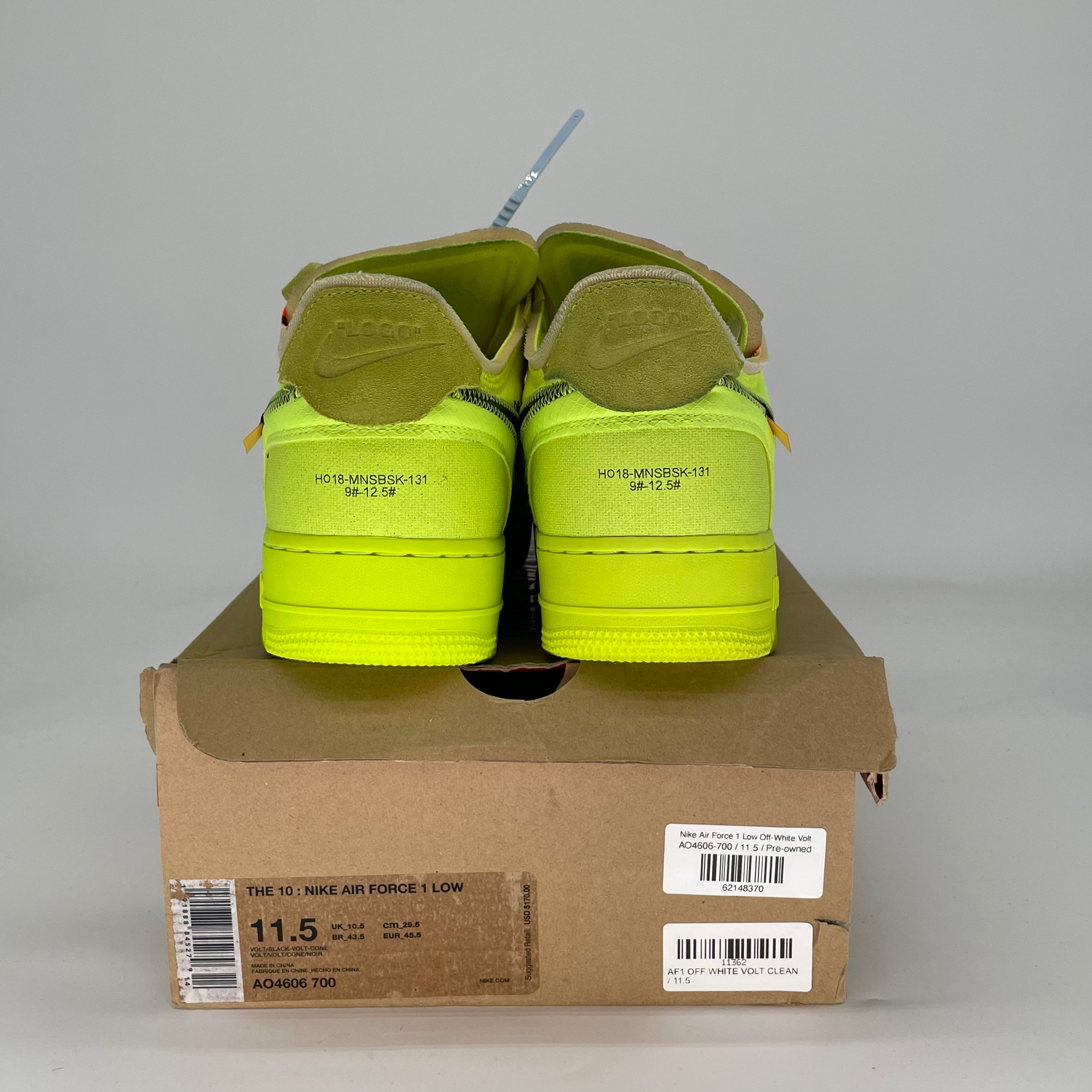 OFF WHITE X NIKE AIR FORCE 1 VOLT AO4606-700 SIZE 11.5/13W
